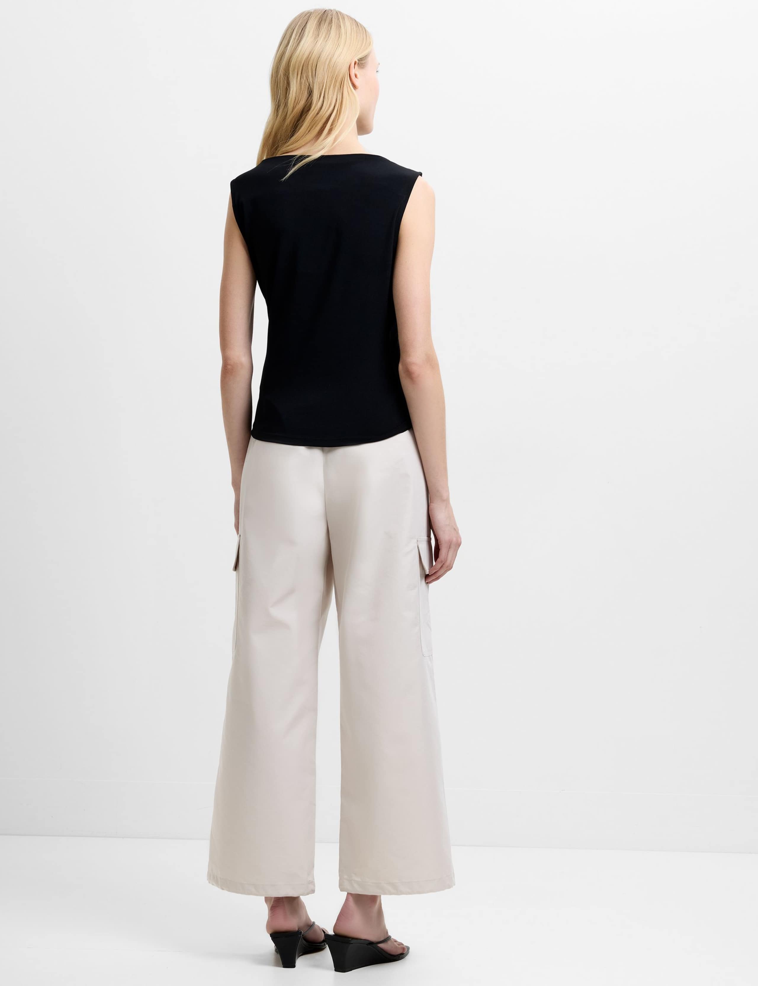 Jersey Asymmetric Neck Top 4 of 5