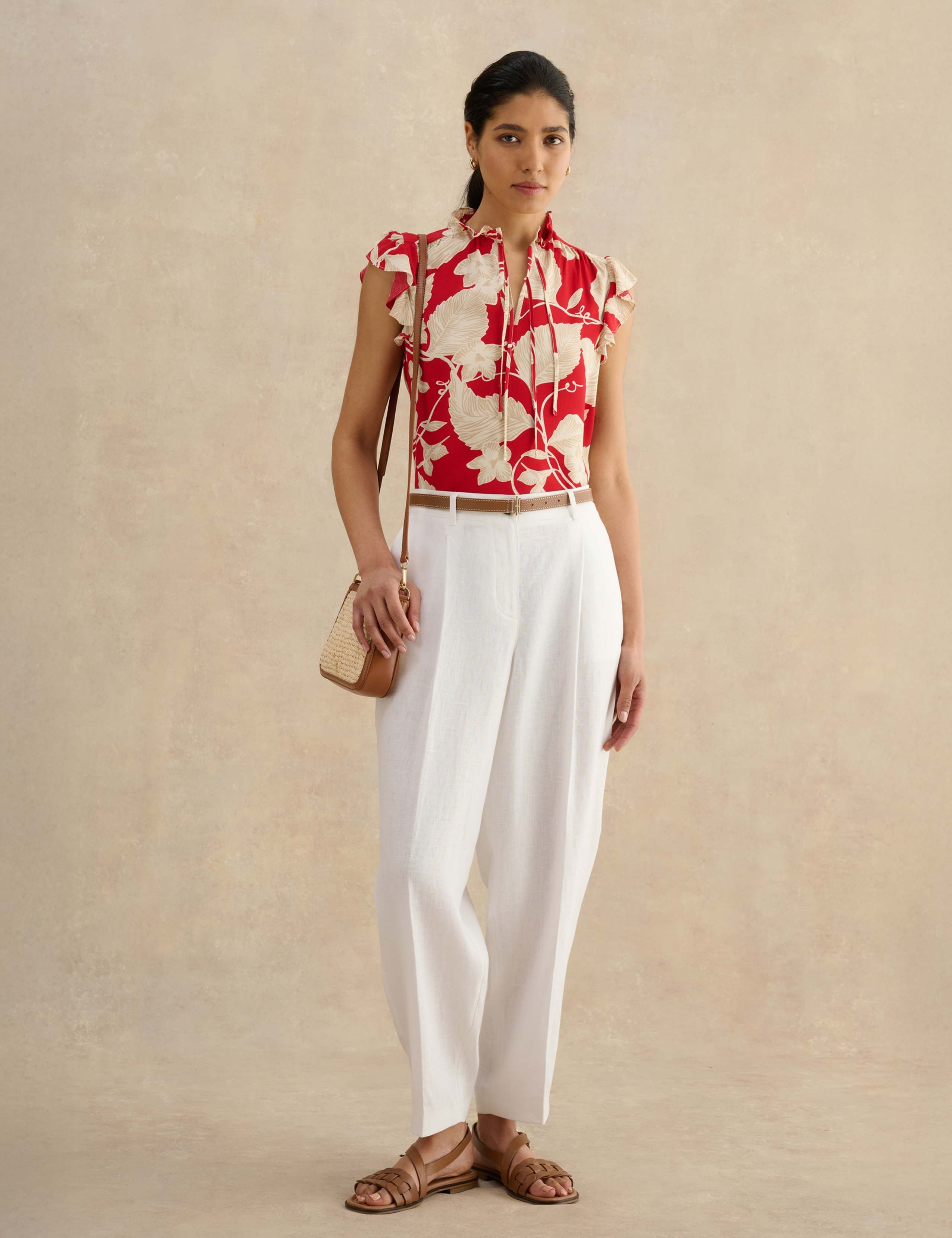Floral Tie Neck Ruffle Blouse 3 of 6