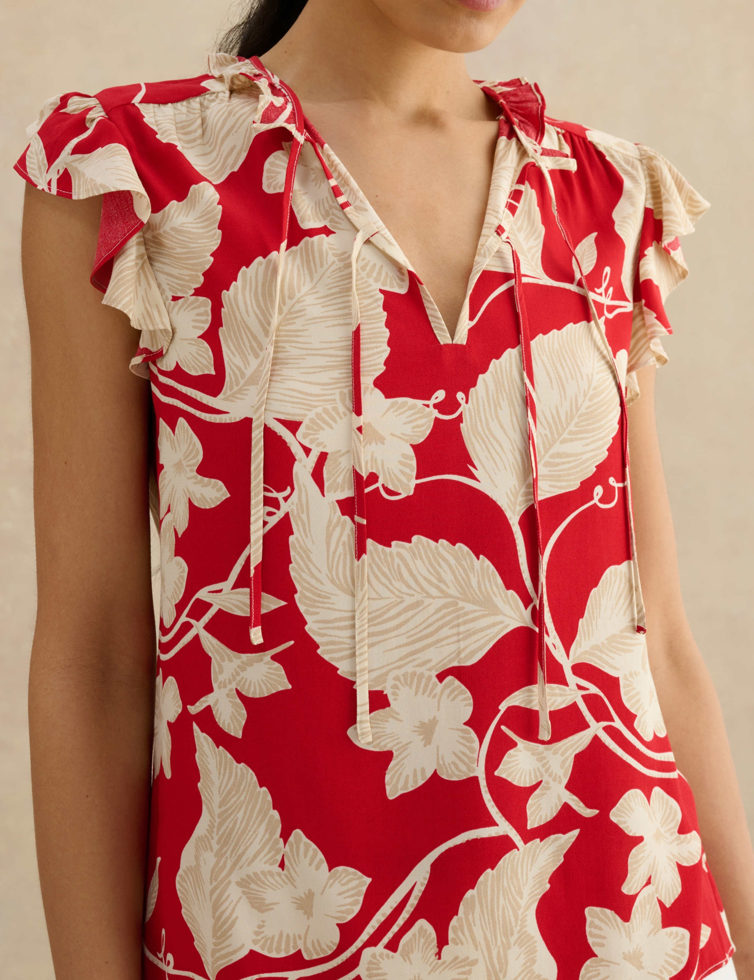 Floral Tie Neck Ruffle Blouse 5 of 6