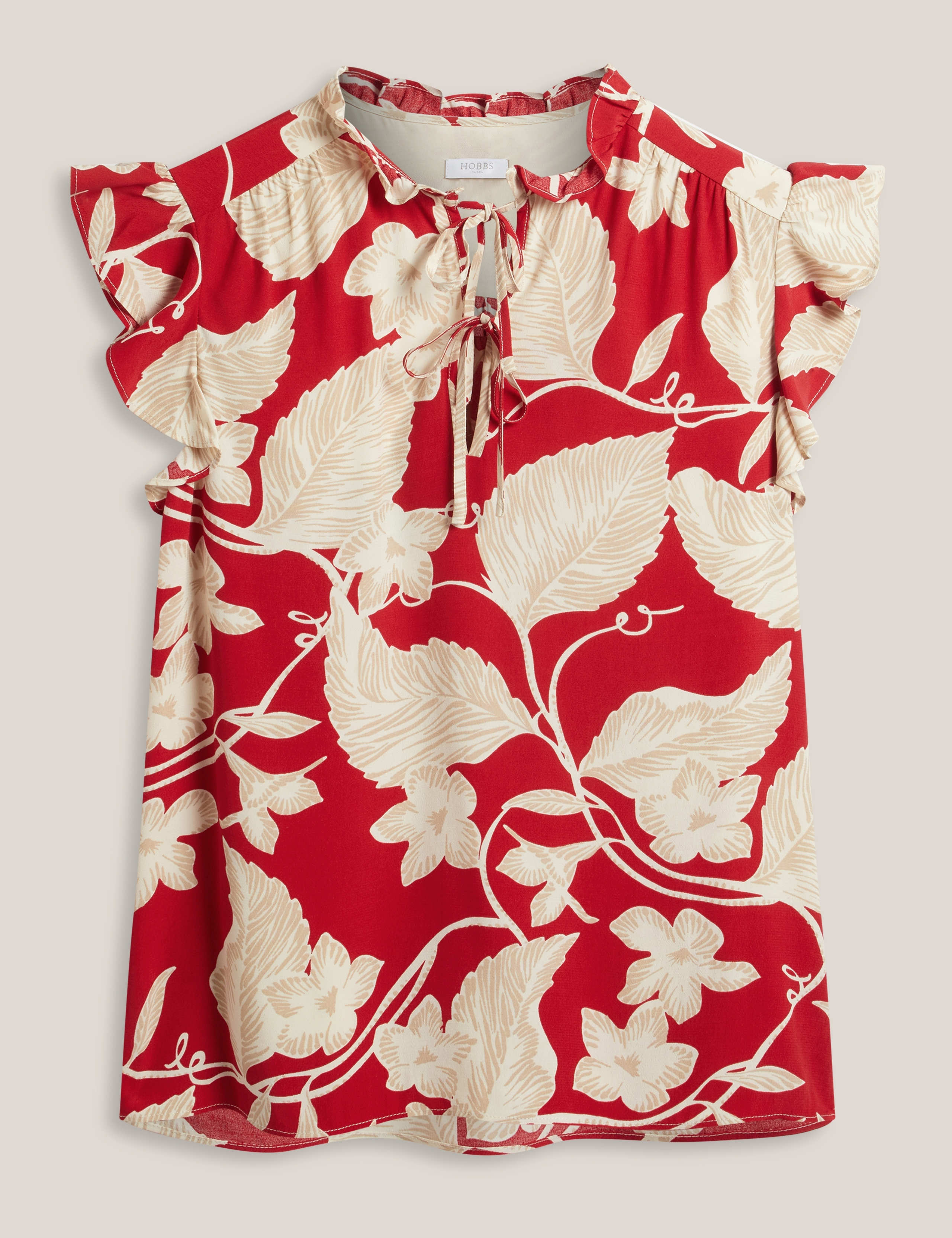 Floral Tie Neck Ruffle Blouse 2 of 6