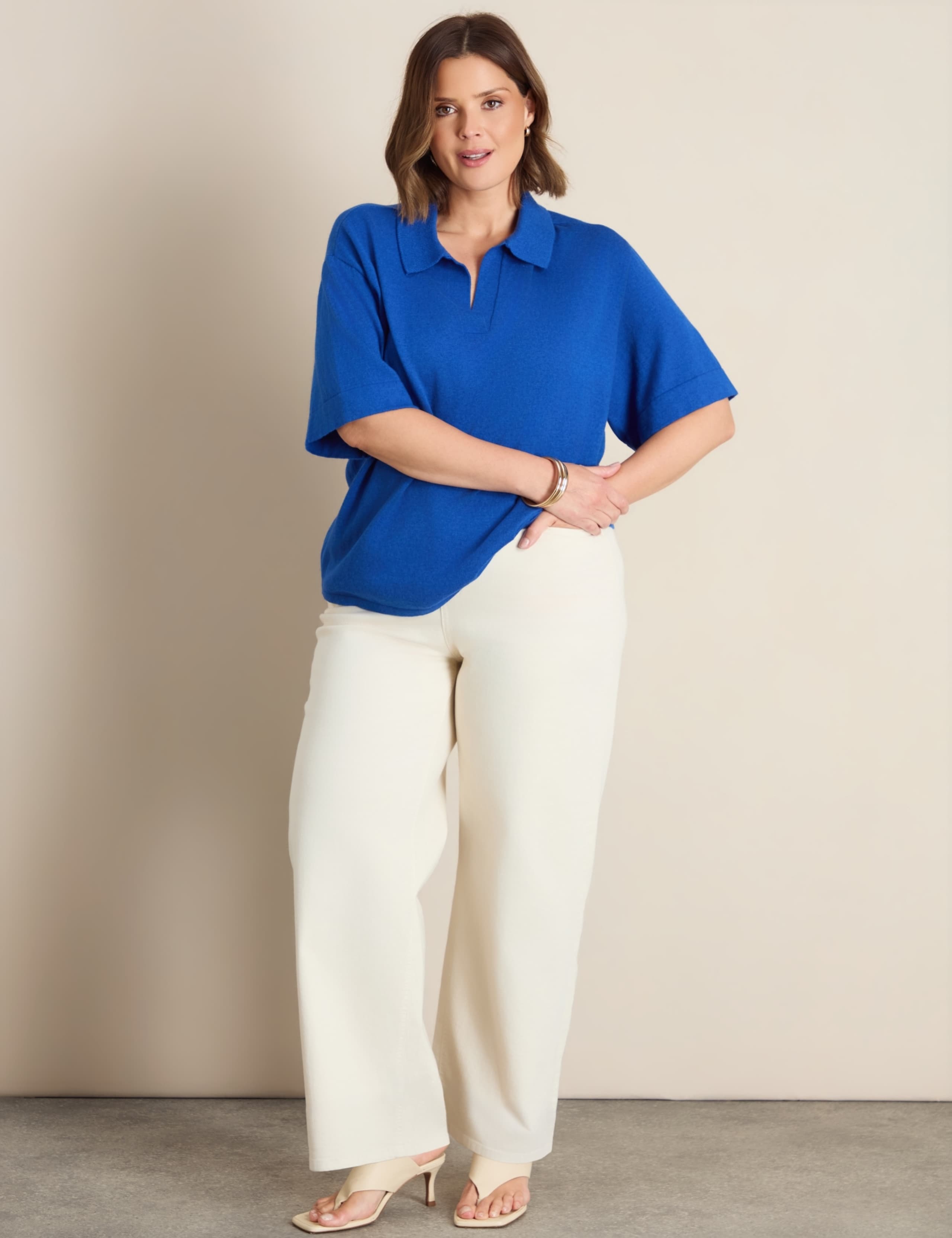 Cotton Rich Polo Neck Jumper with Wool 2 of 5