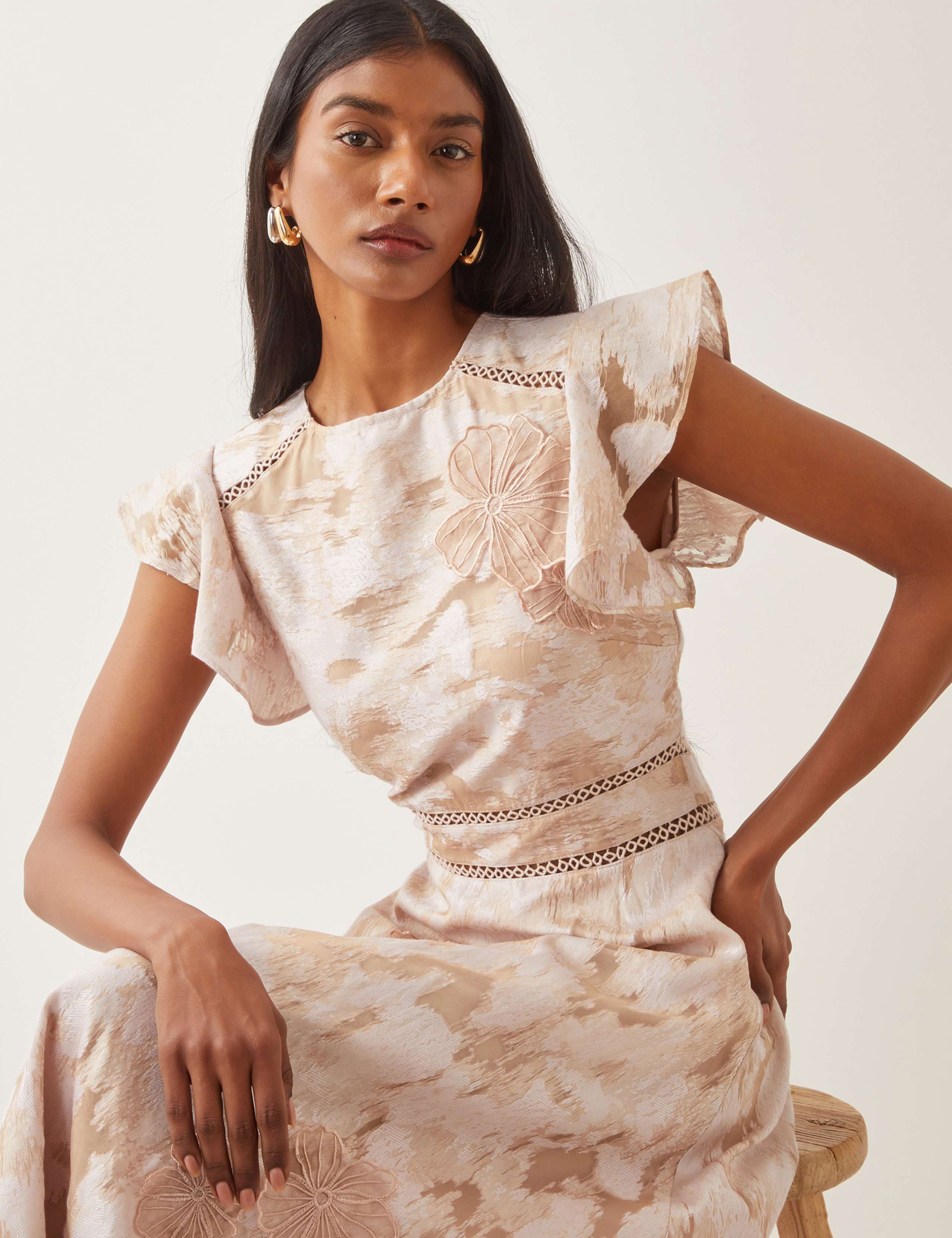 Jacquard Embroidered Midaxi Tea Dress 2 of 4