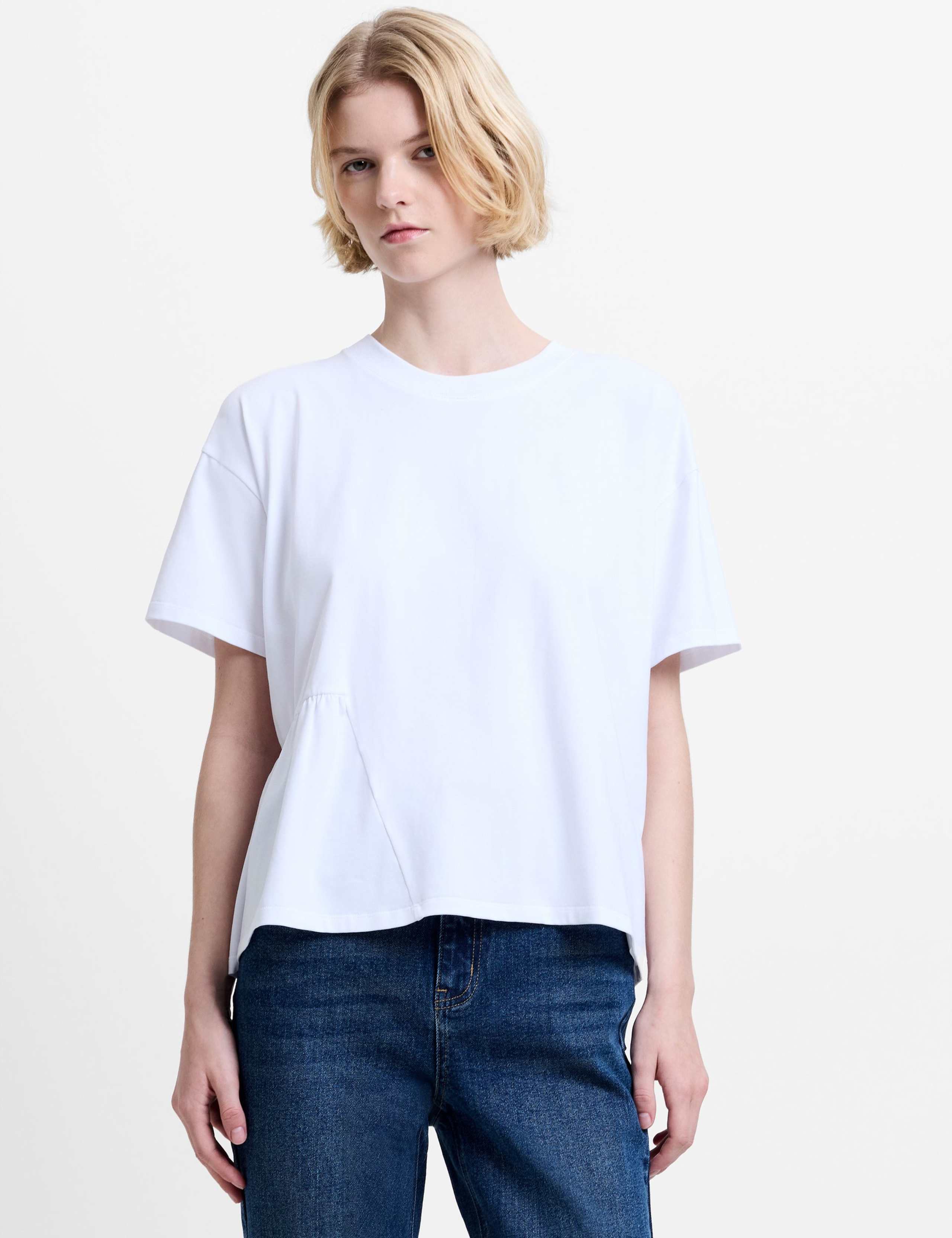 Cotton Rich Asymmetrical T-Shirt 1 of 5