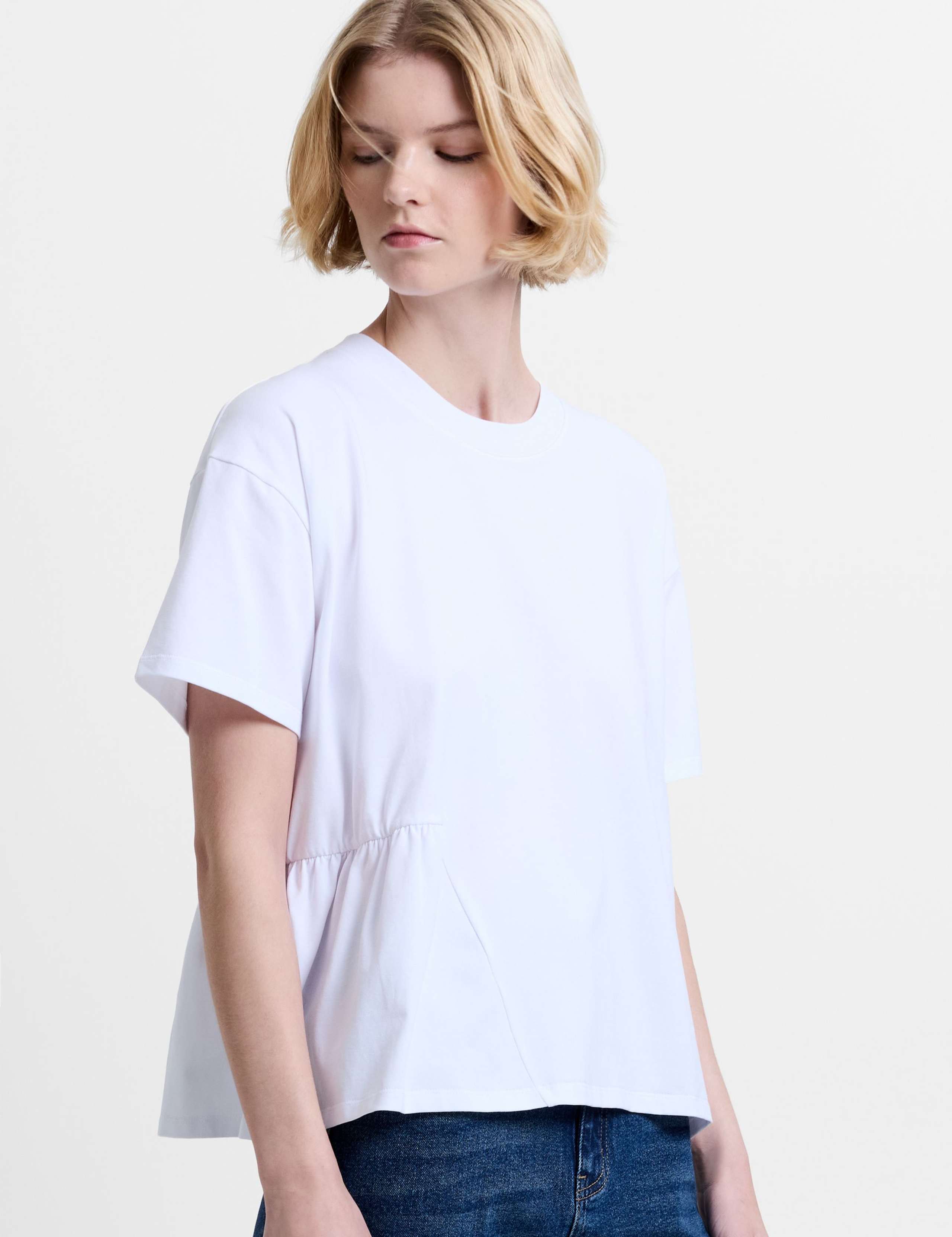 Cotton Rich Asymmetrical T-Shirt 3 of 5