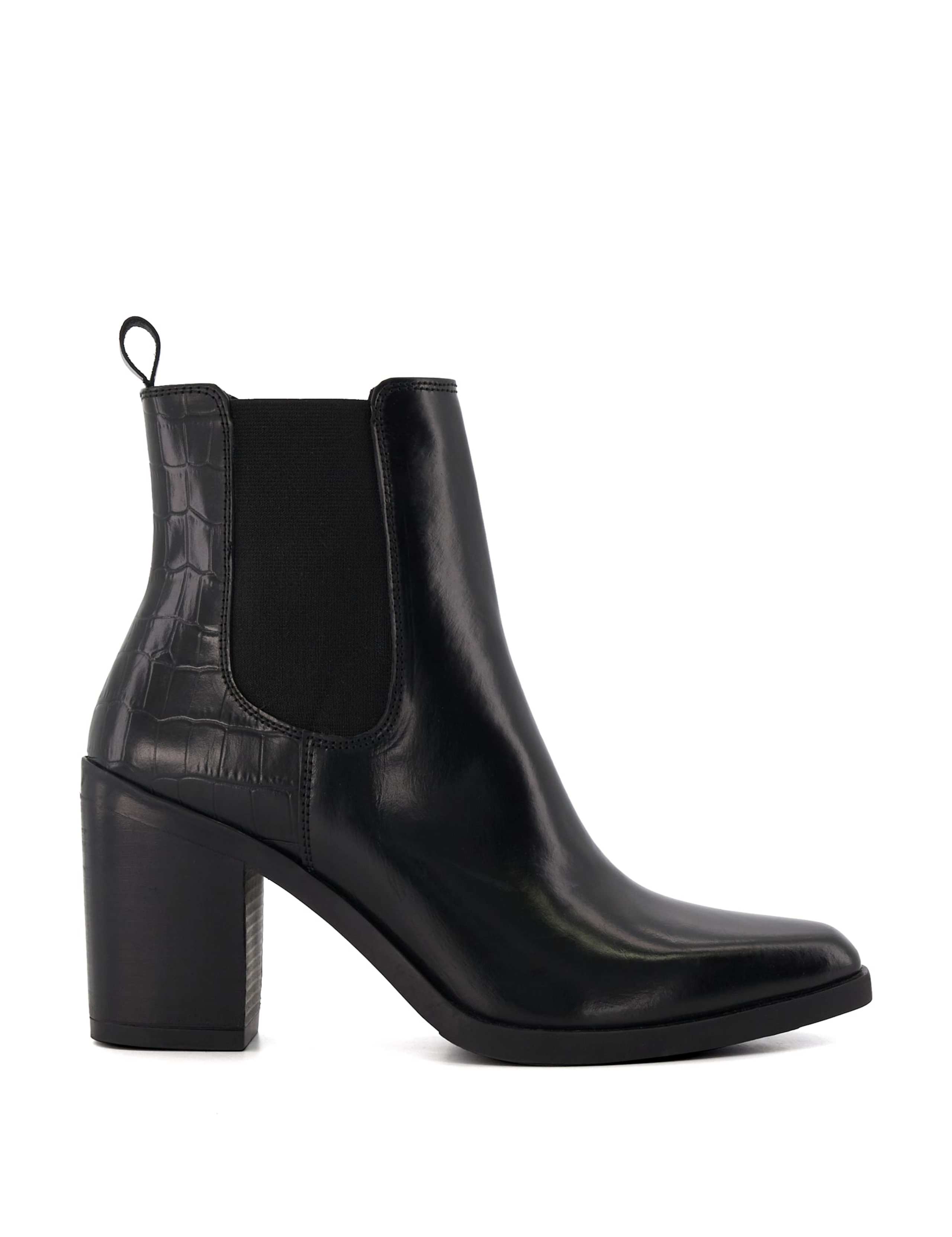 Leather Block Heel Ankle Boots 1 of 4