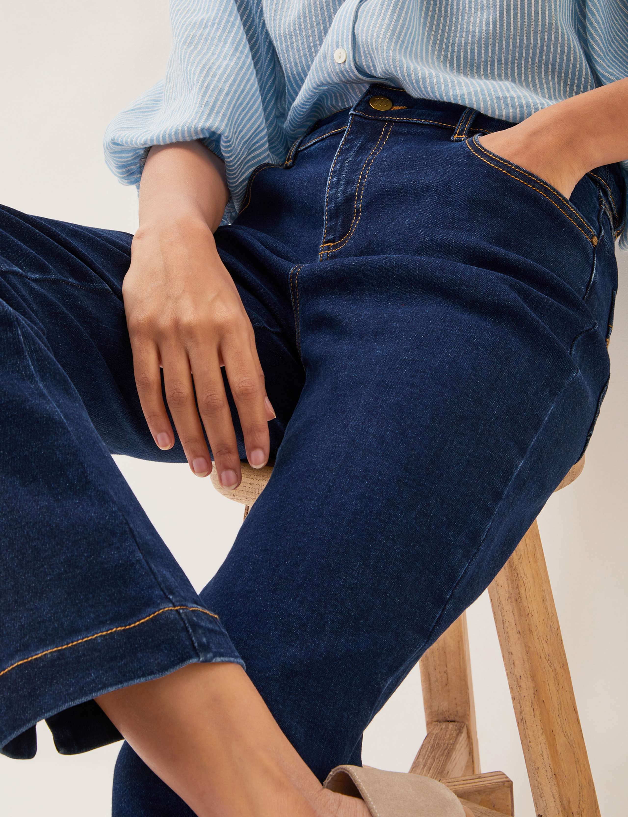 High Waisted Straight Leg Cropped Jeans 3 of 4