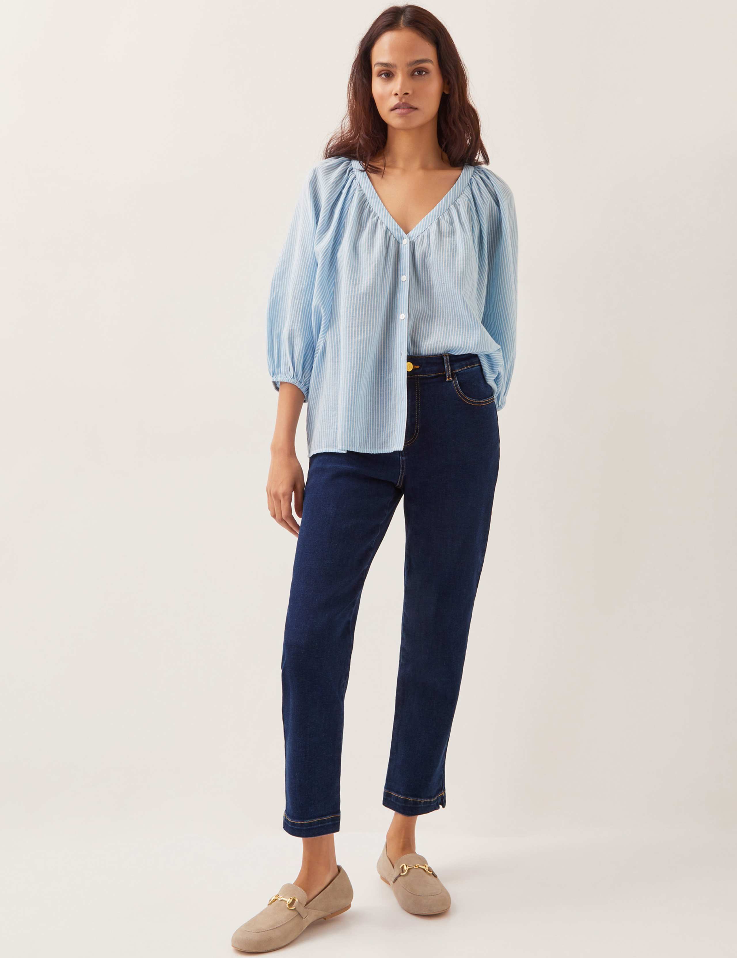 High Waisted Straight Leg Cropped Jeans 4 of 4
