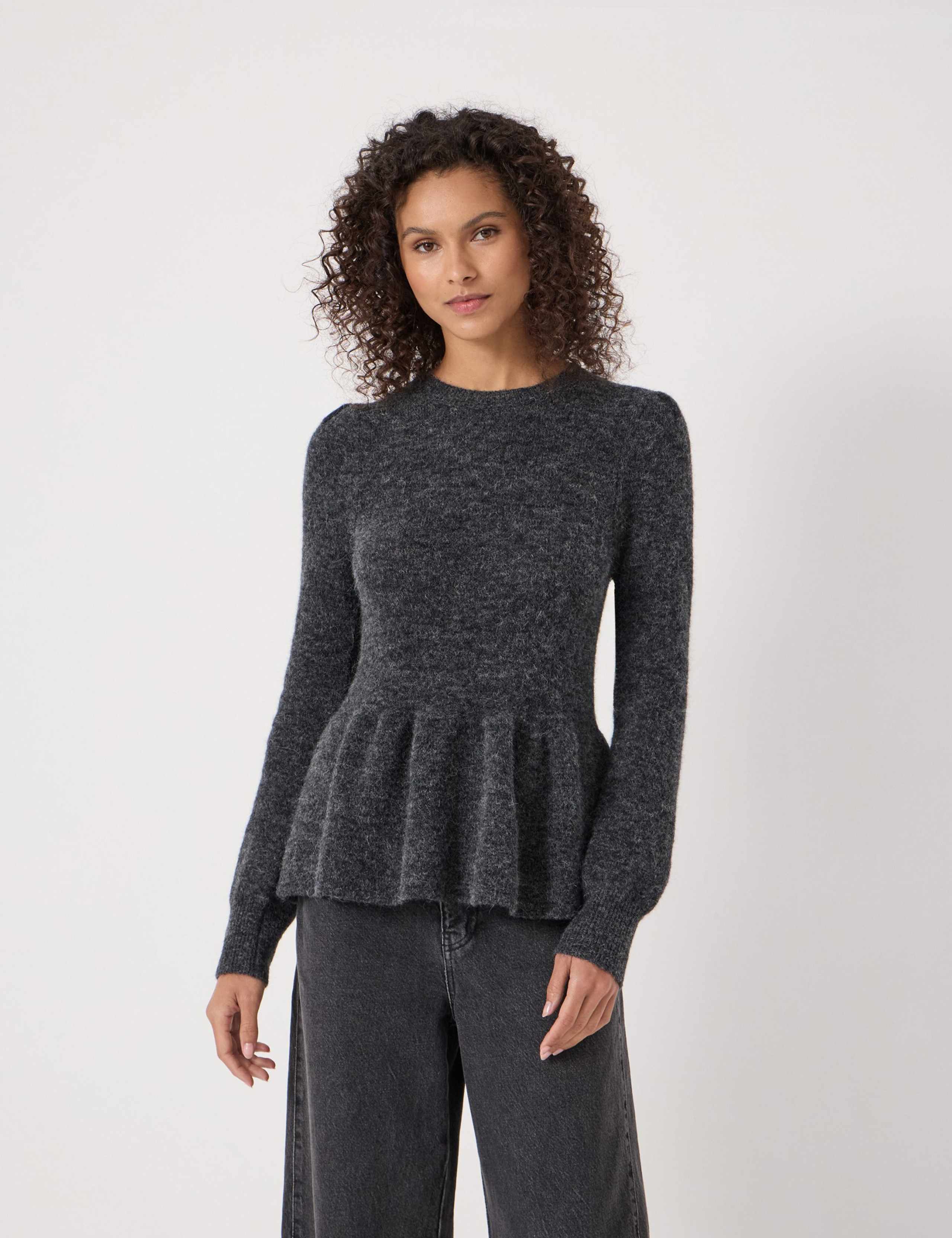 Wool Alpaca Blend Peplum Top 1 of 5