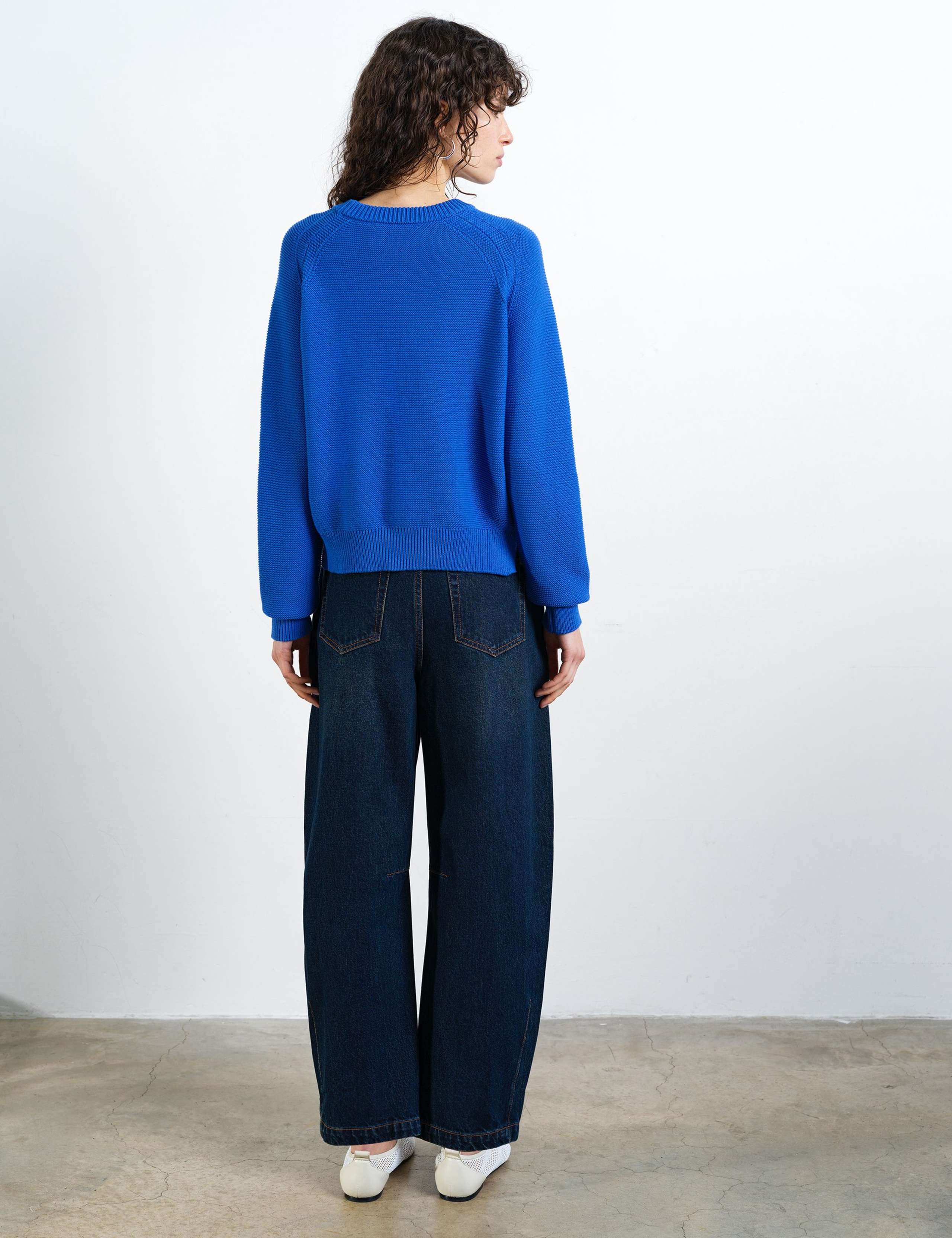 Pure Cotton Textured Crew Neck Jumper 4 of 6