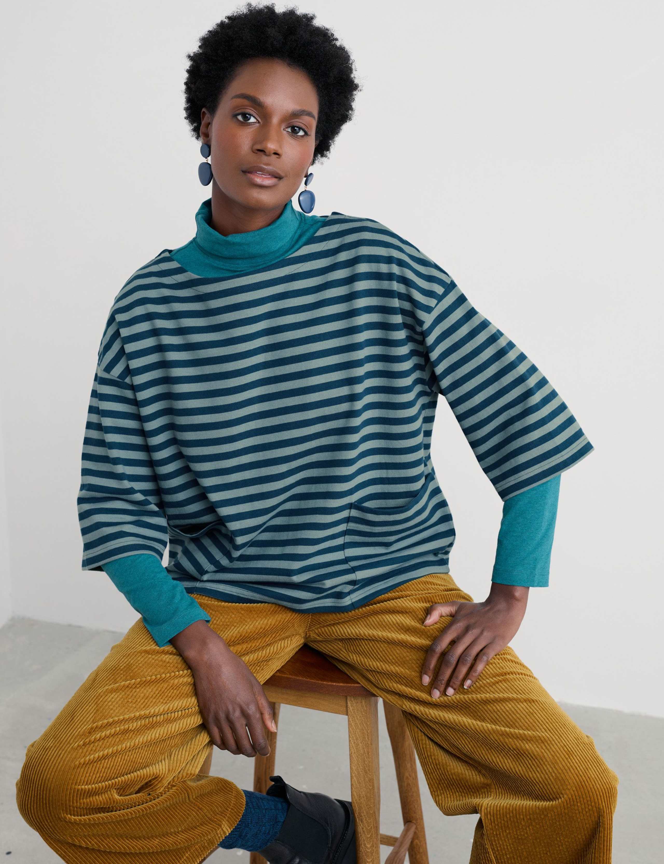 Pure Cotton Striped Top 3 of 5