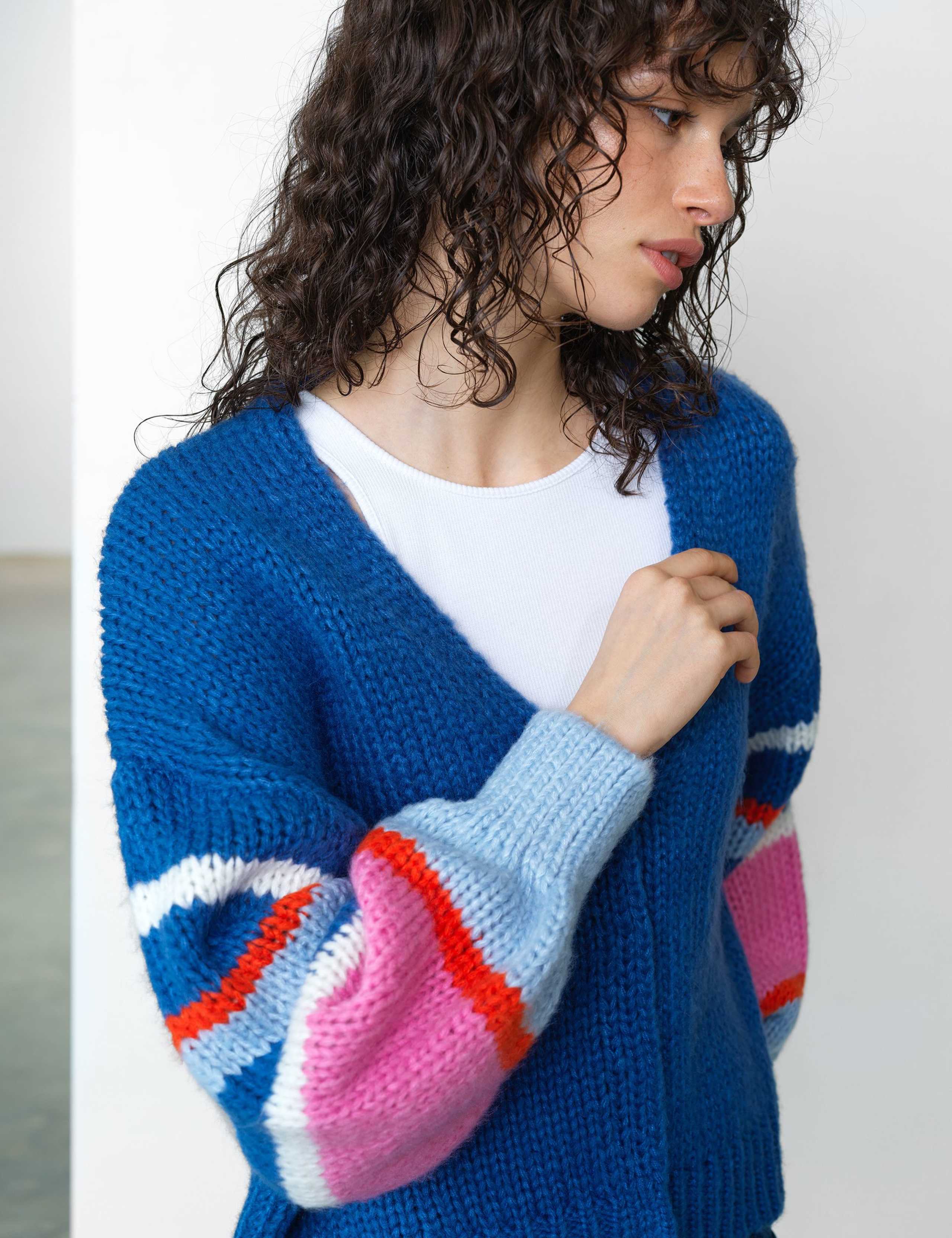 Ribbed V-Neck Cardigan 6 of 6