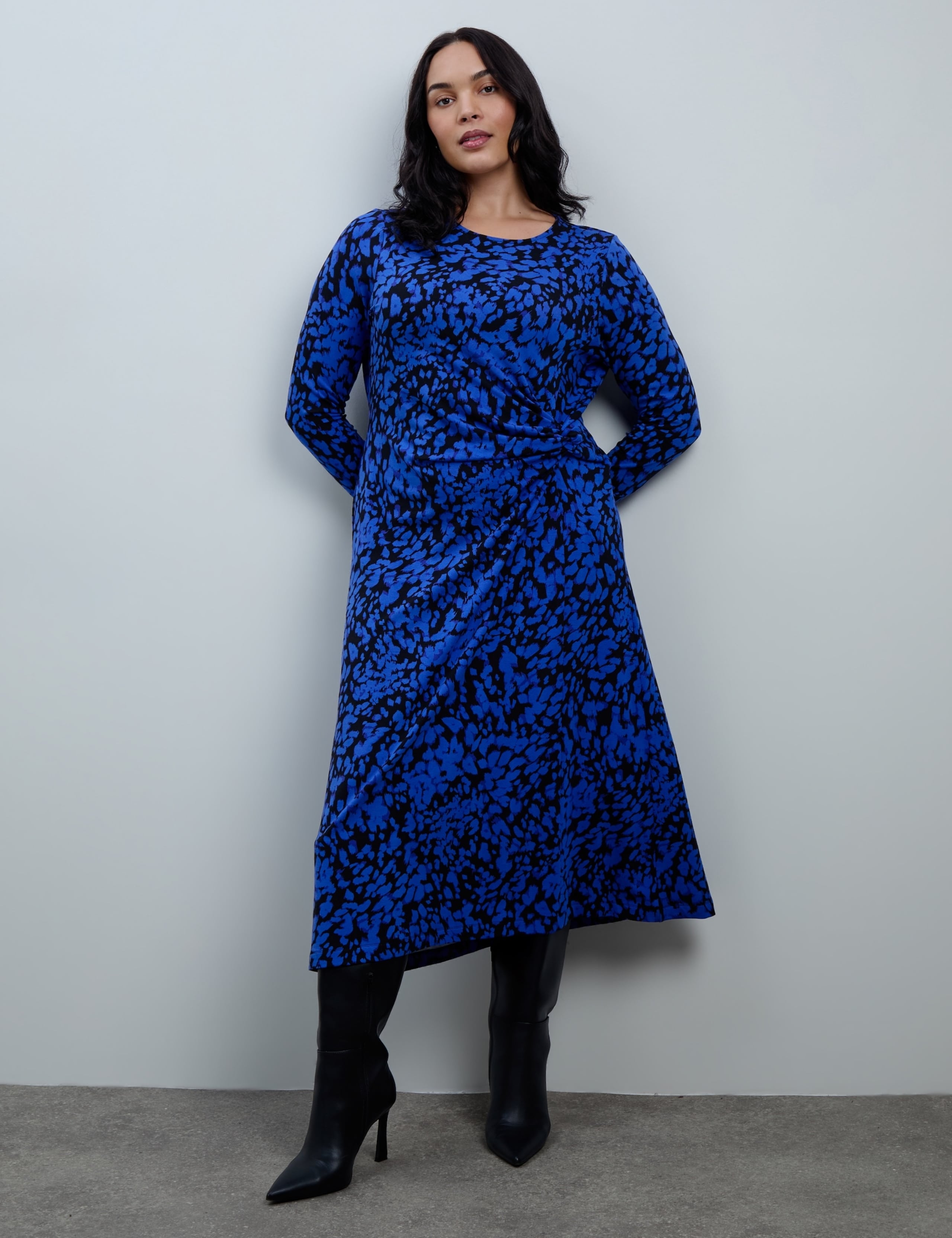 Curve Jersey Abstract Print Midaxi Dress 3 of 5