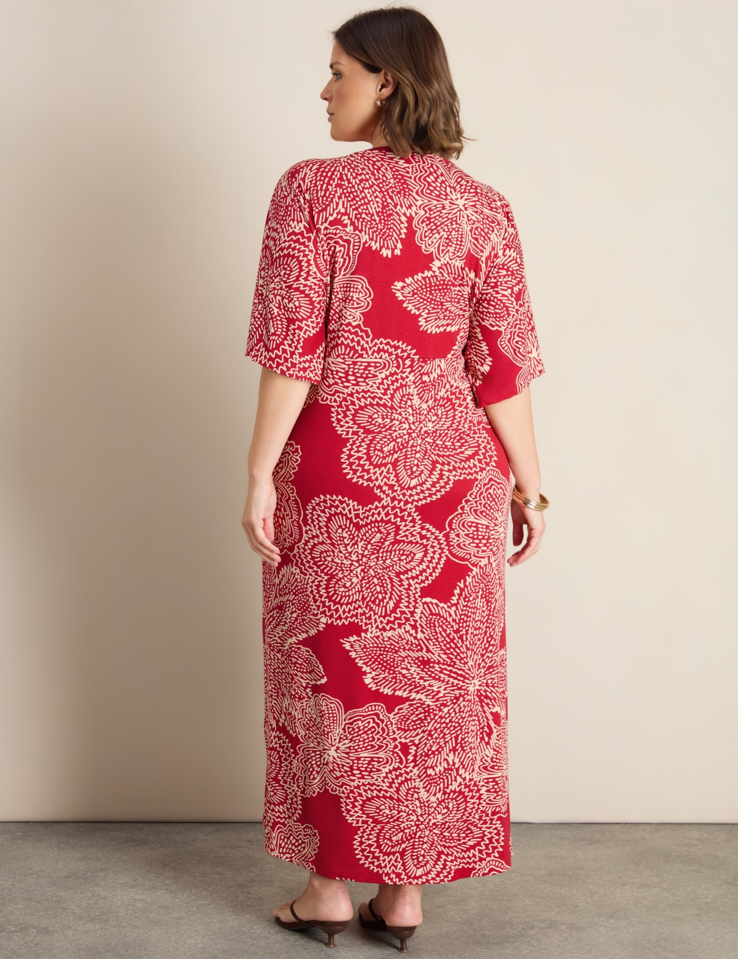 Jersey Floral Midaxi Waisted Dress 2 of 6