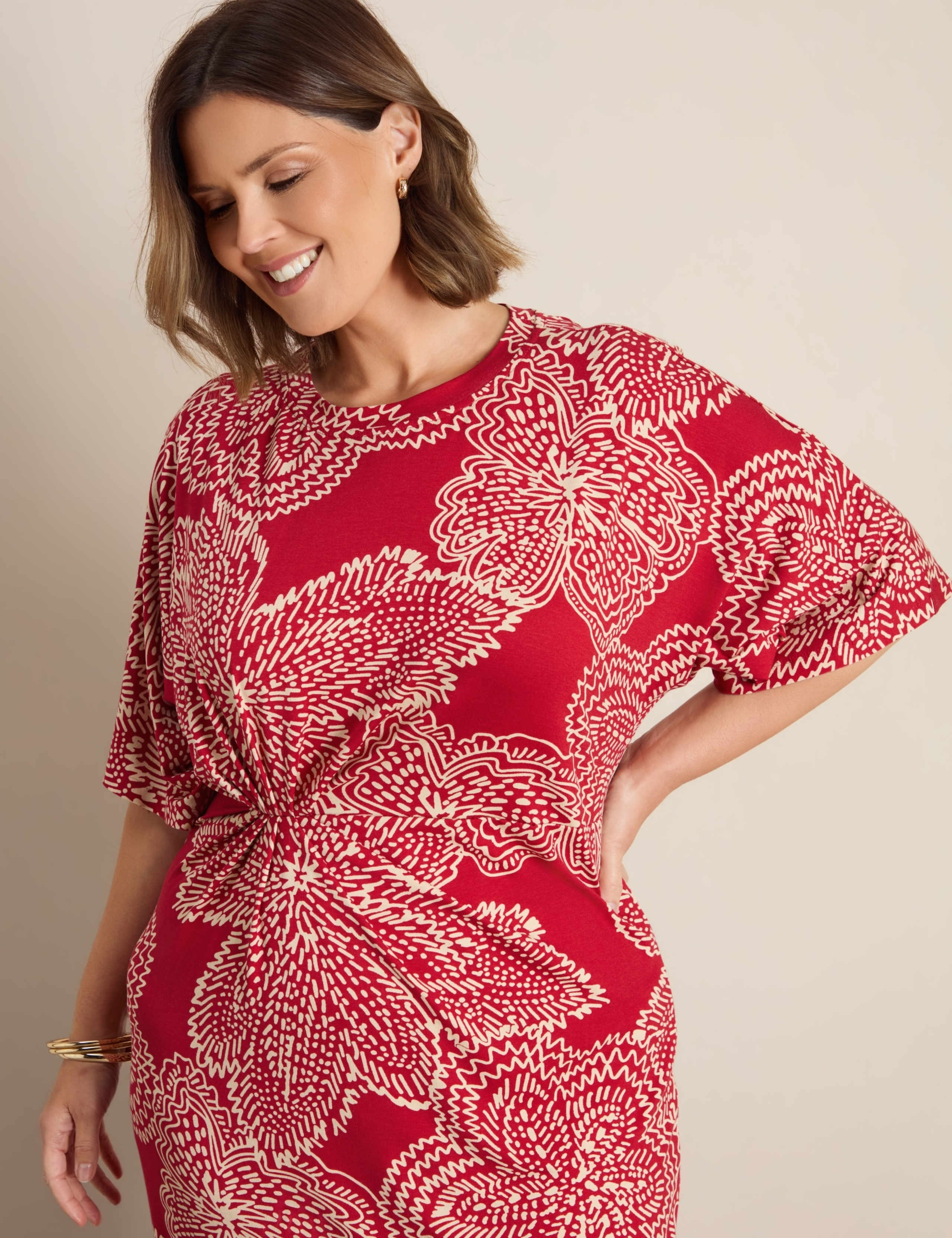Jersey Floral Midaxi Waisted Dress 5 of 6