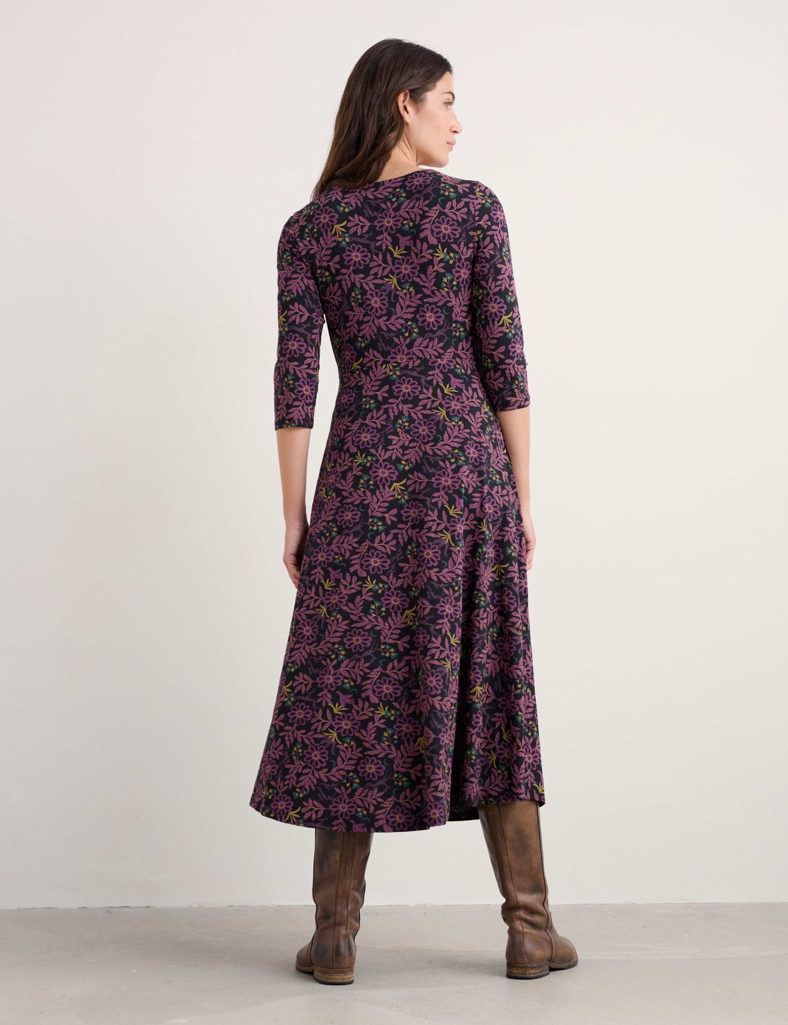 Cotton Rich Floral Waisted Midi Dress 5 of 6