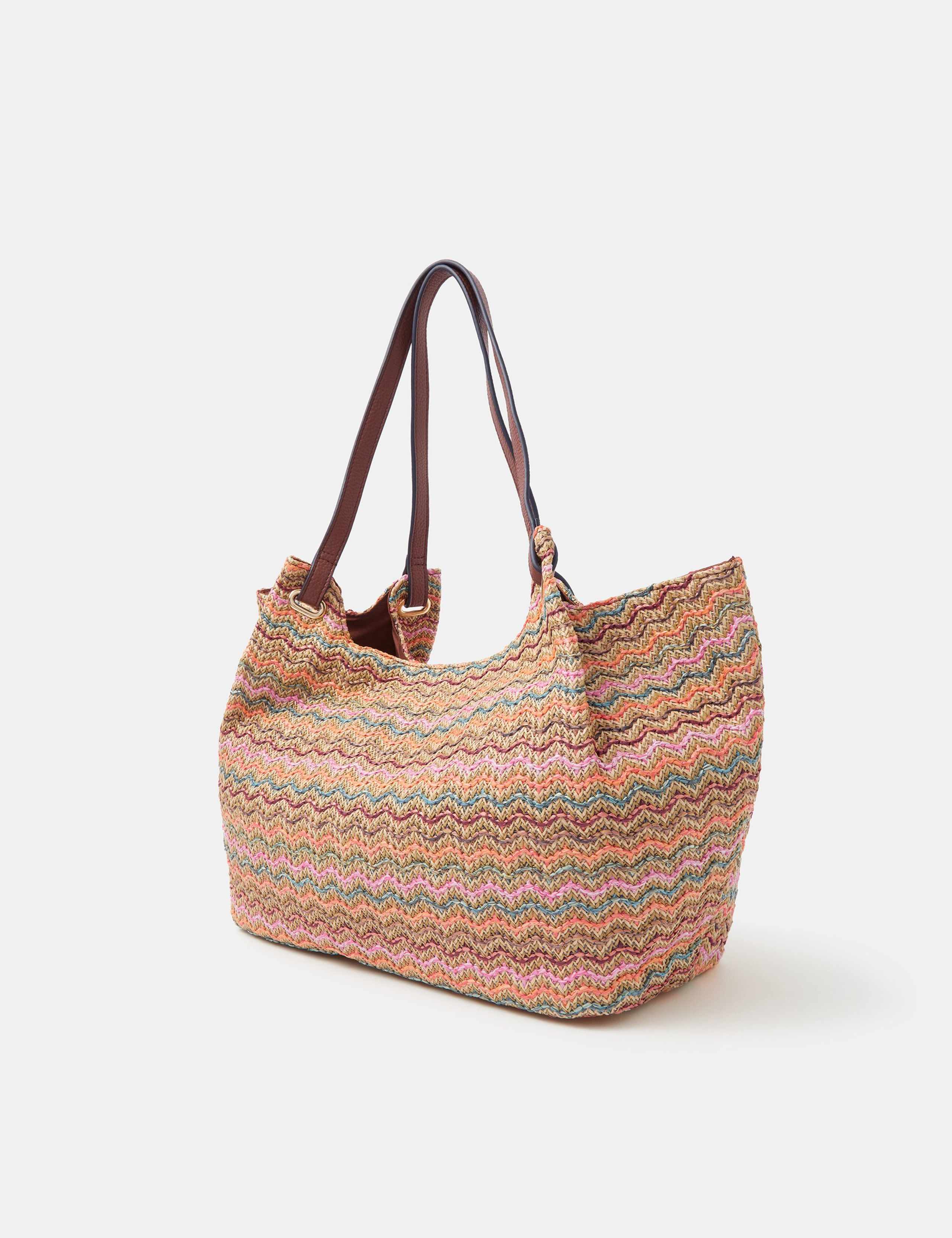 Zig Zag Raffia Shoulder Bag 2 of 4