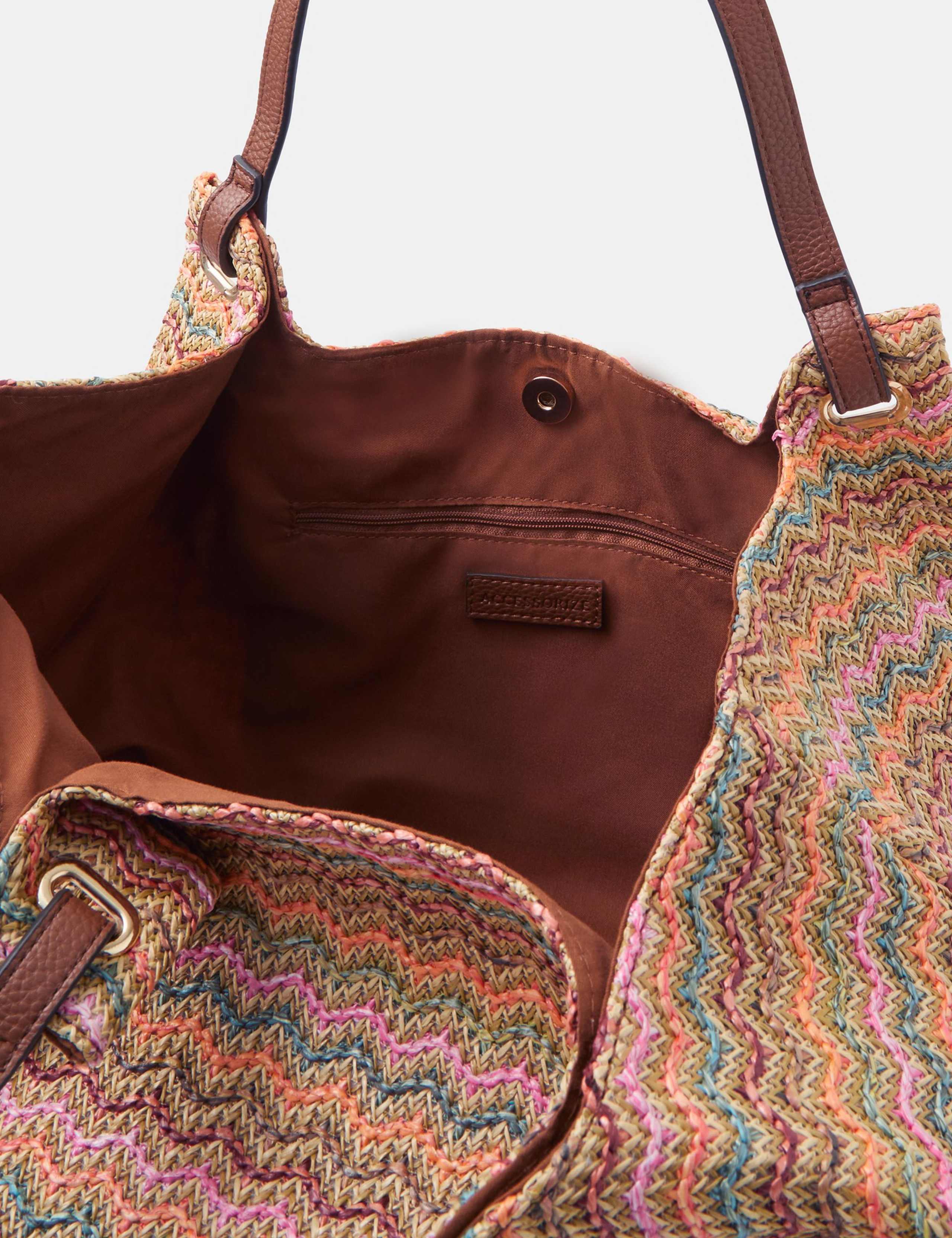 Zig Zag Raffia Shoulder Bag 3 of 4