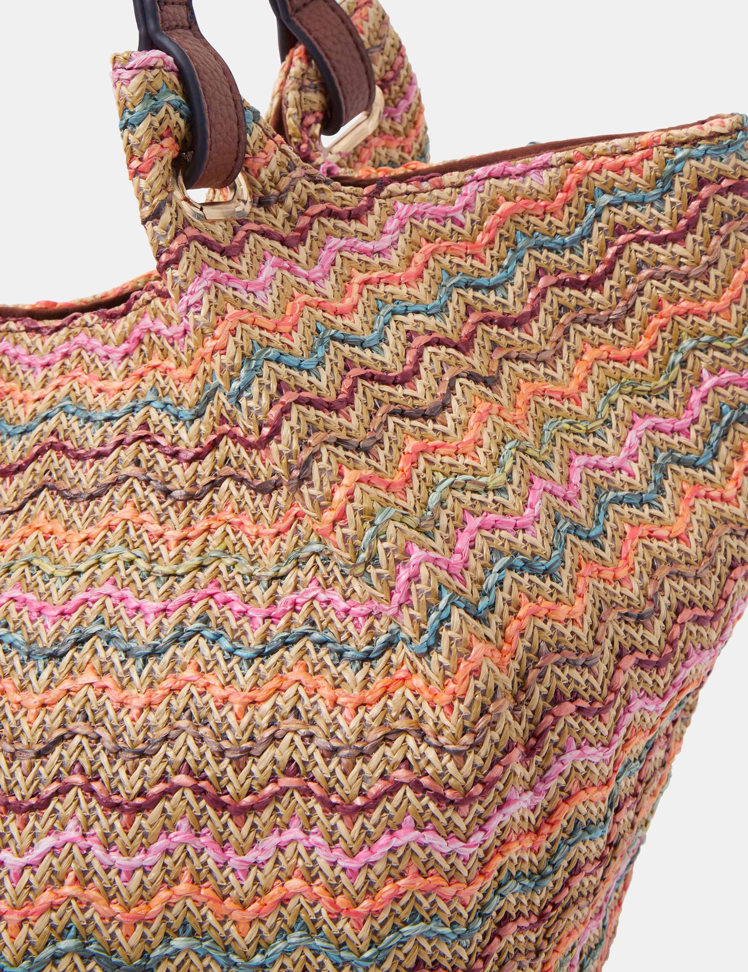 Zig Zag Raffia Shoulder Bag 4 of 4