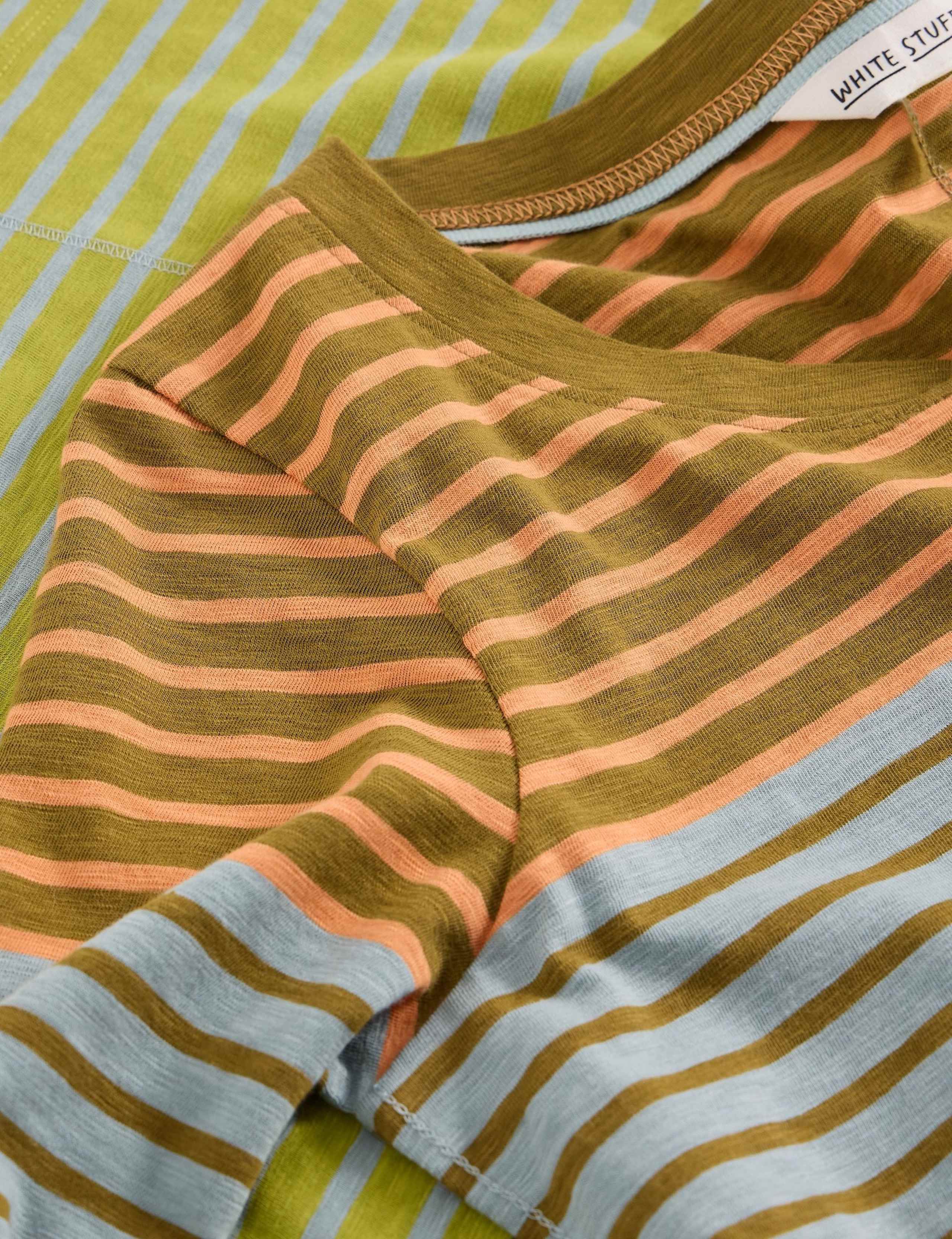 Pure Cotton Striped V-Neck Top 5 of 6