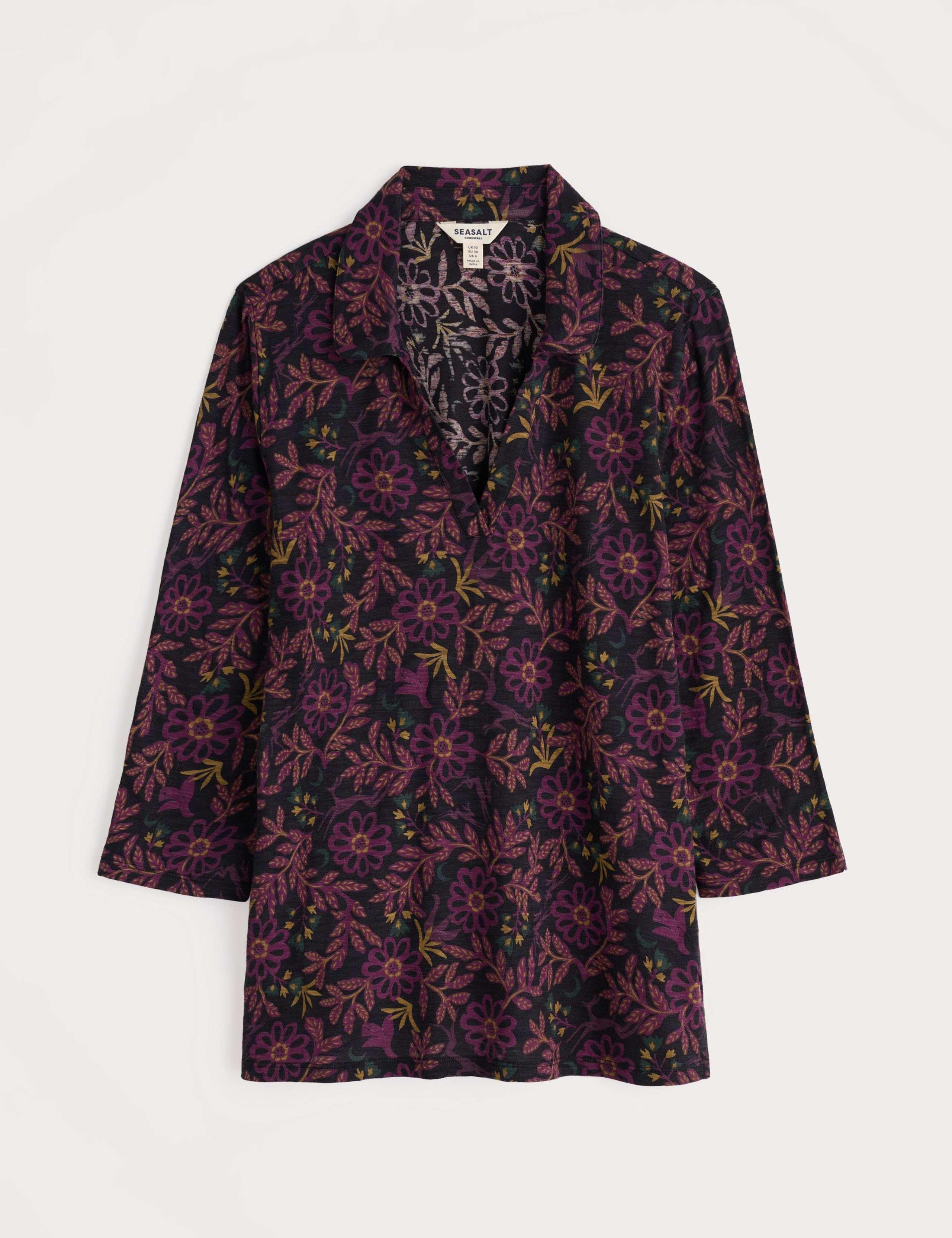 Pure Cotton Floral Collared Top 2 of 5