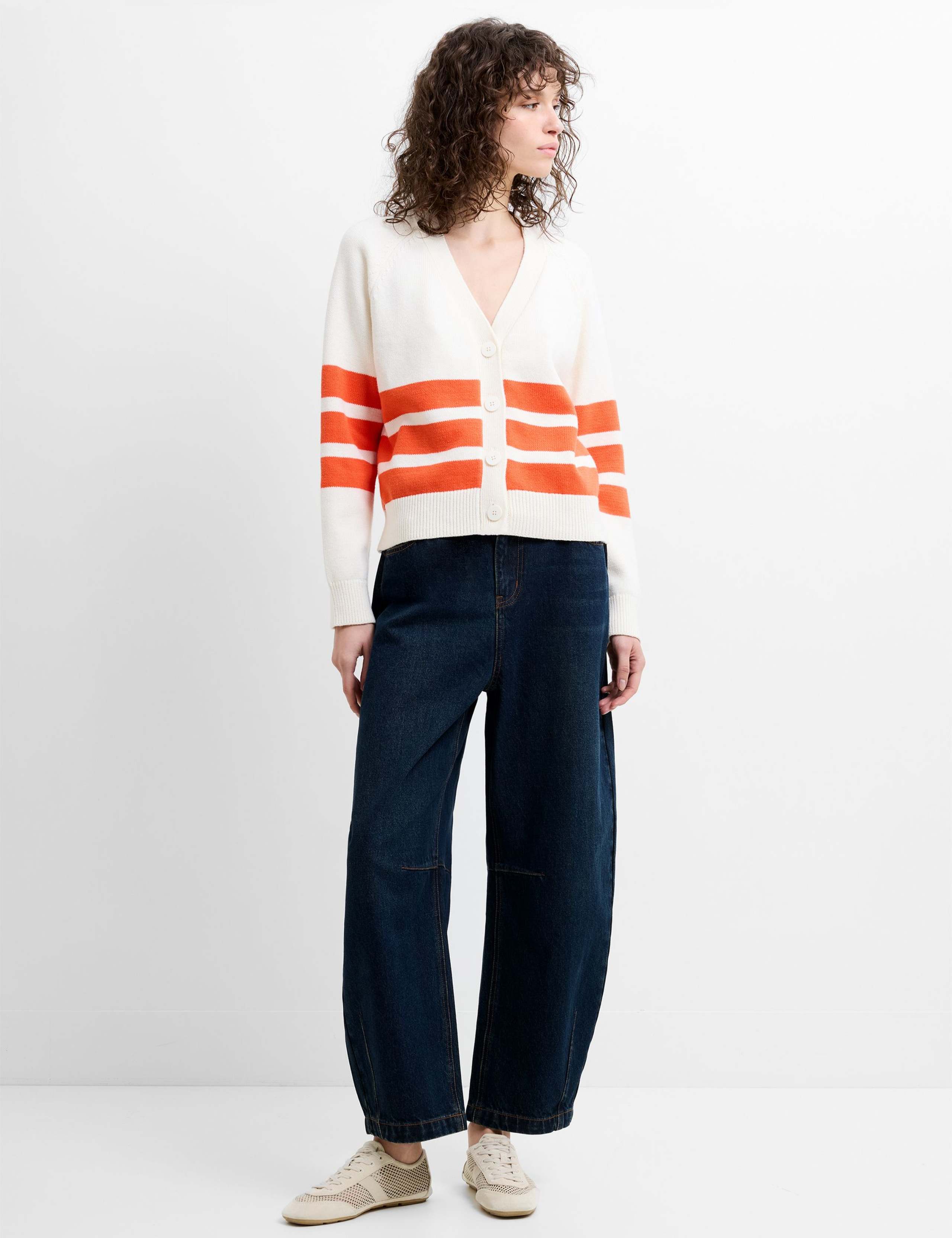 Cotton Rich Striped V-Neck Cardigan 3 of 6