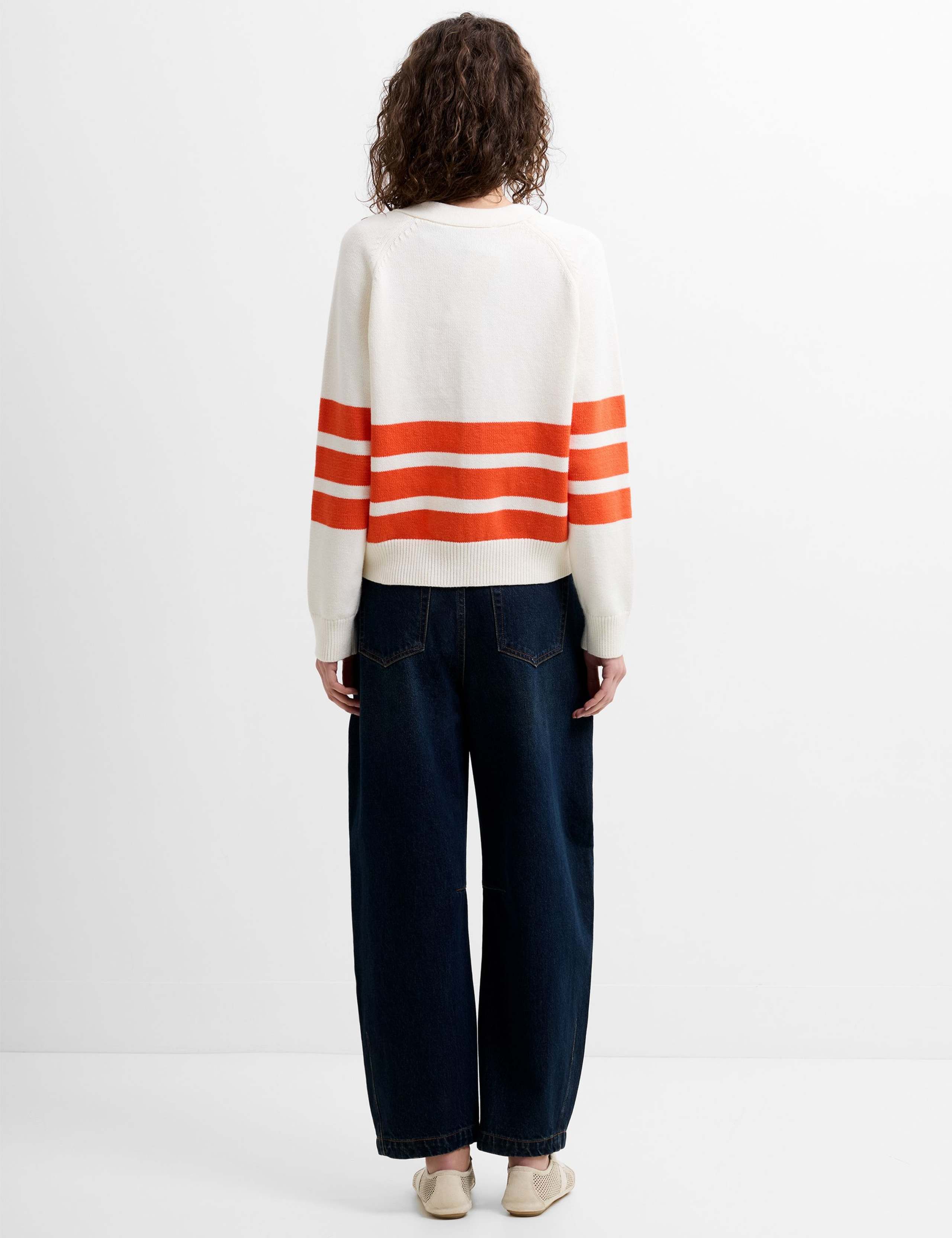 Cotton Rich Striped V-Neck Cardigan 4 of 6