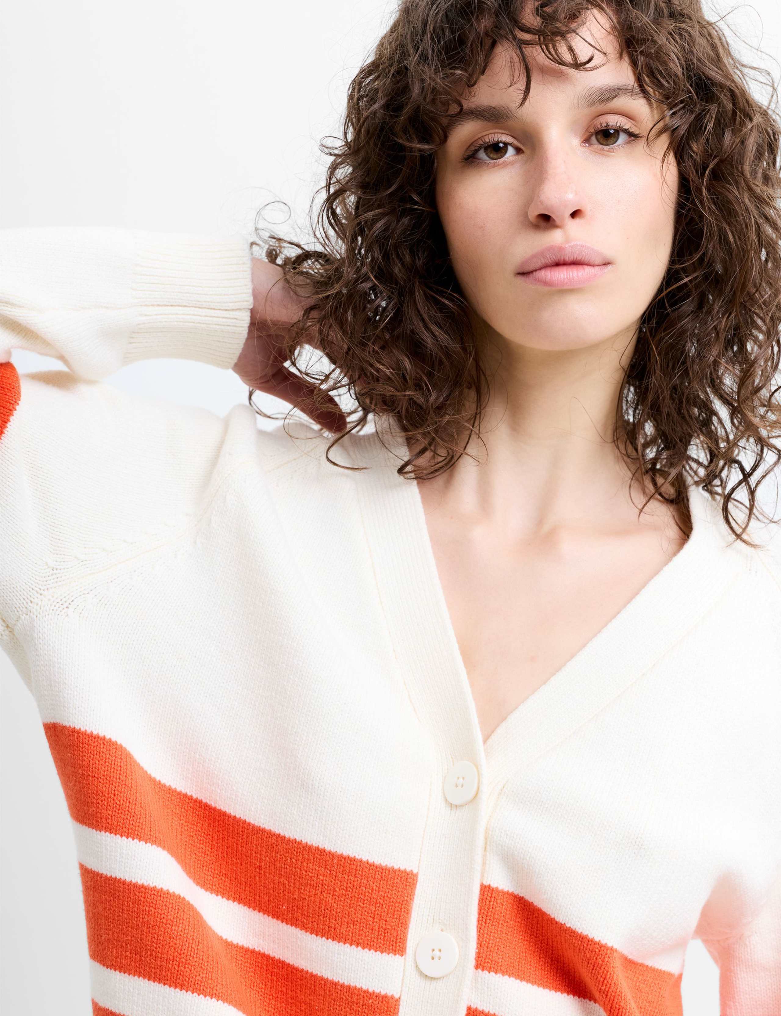 Cotton Rich Striped V-Neck Cardigan 6 of 6