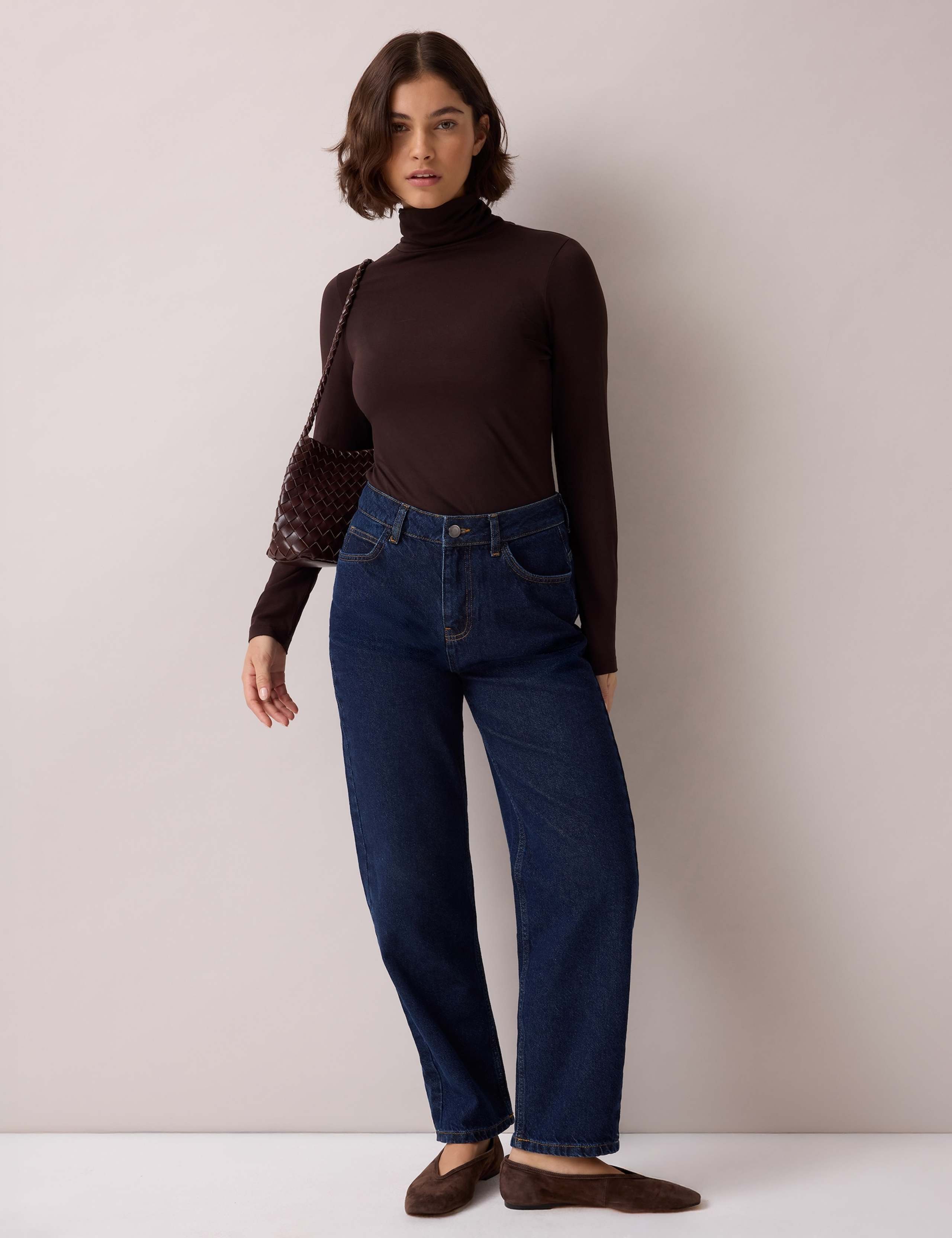 Cotton Blend Roll Neck Top 2 of 4