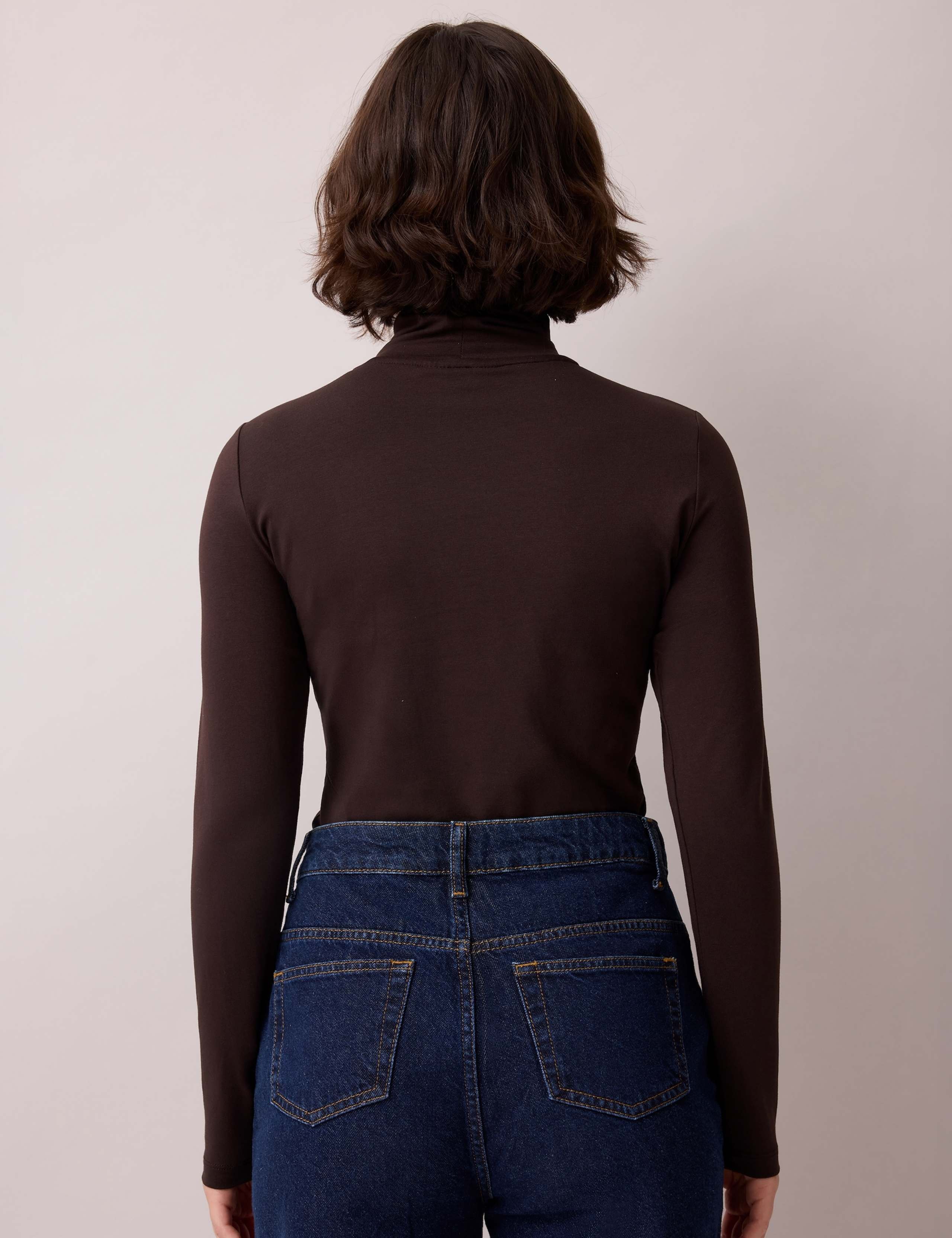 Cotton Blend Roll Neck Top 3 of 4