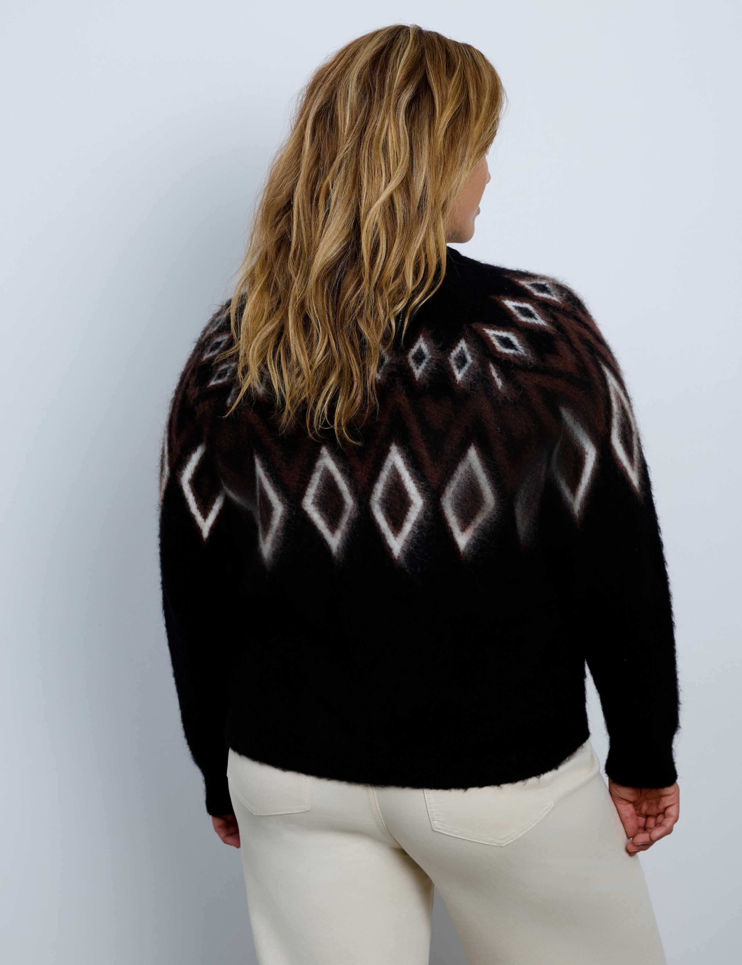 Wool Blend Fair Isle Faux Fur Collar Cardigan 9 of 9
