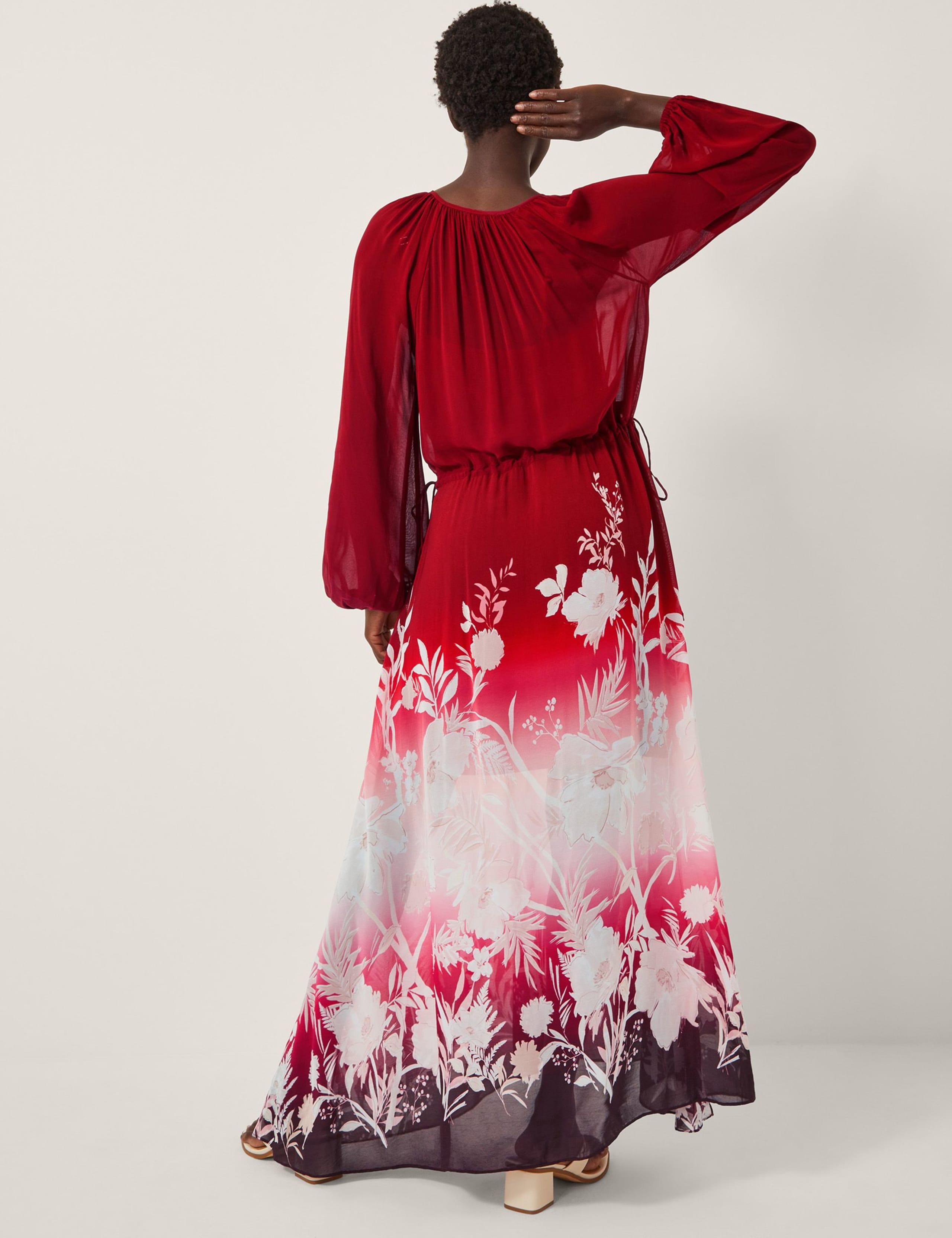 Floral Tie Neck Maxi Skater Dress 2 of 5