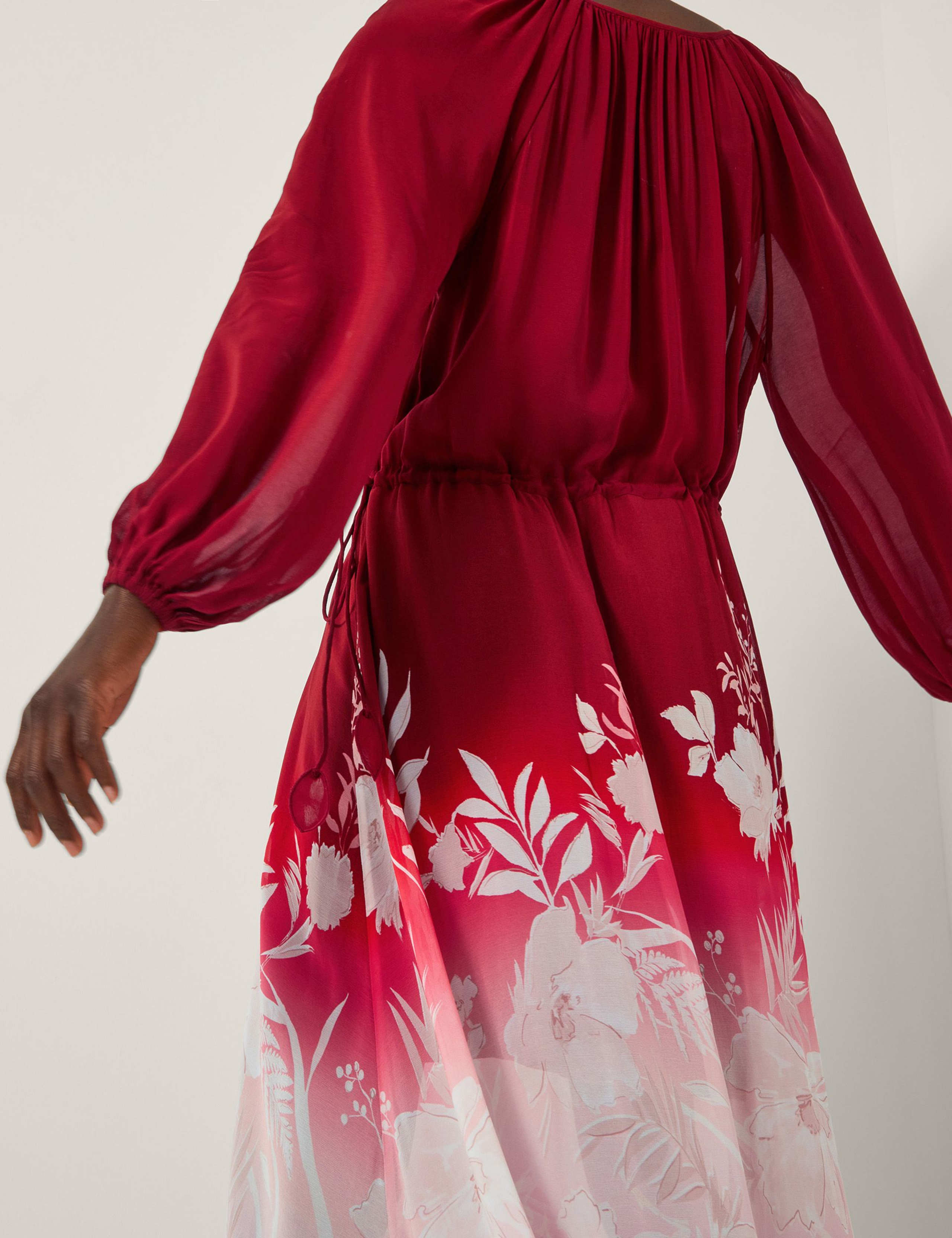 Floral Tie Neck Maxi Skater Dress 3 of 5