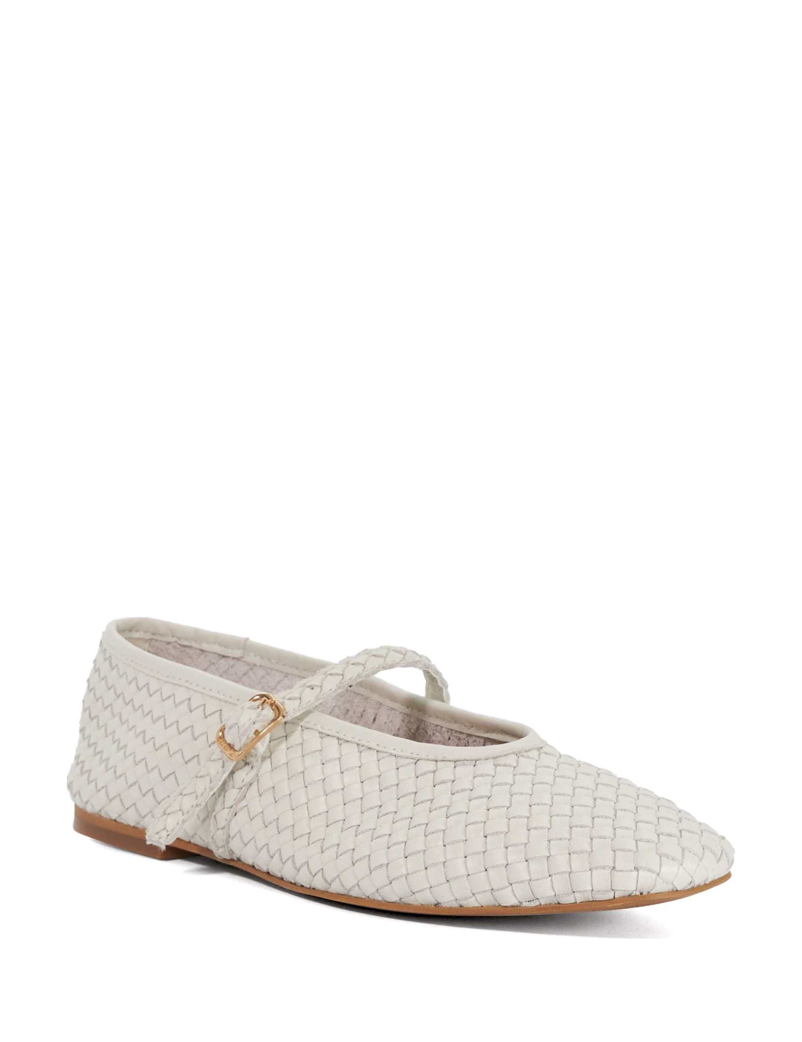 Leather Woven Mary Jane Ballet Pumps 3 of 5