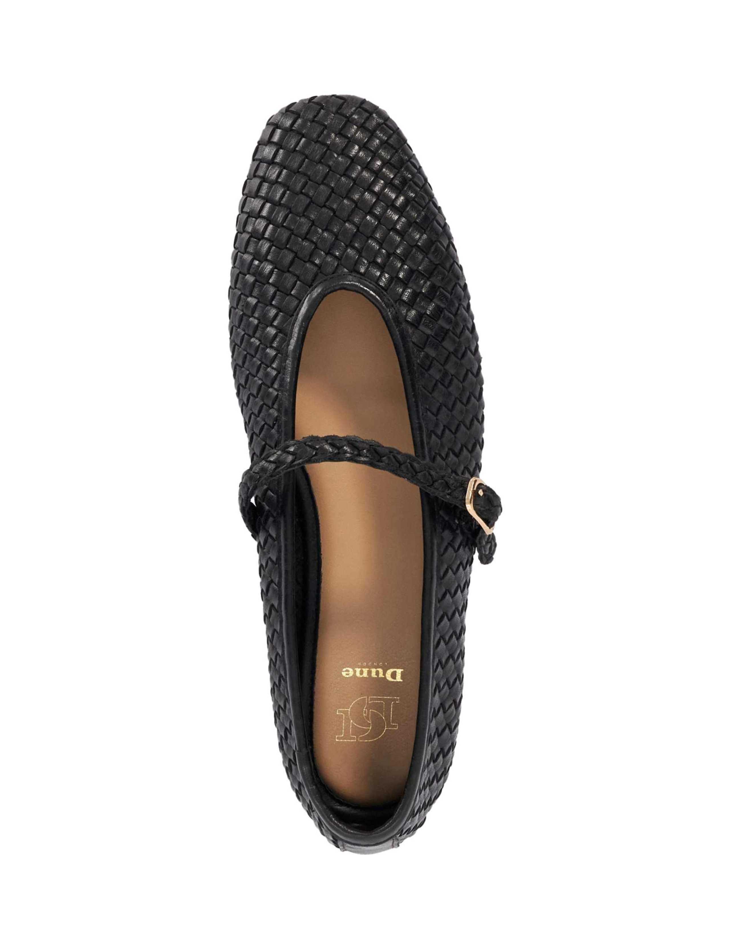 Headliner Leather Woven Flat Square Toe Mary Jane Ballet Pump 2 of 6