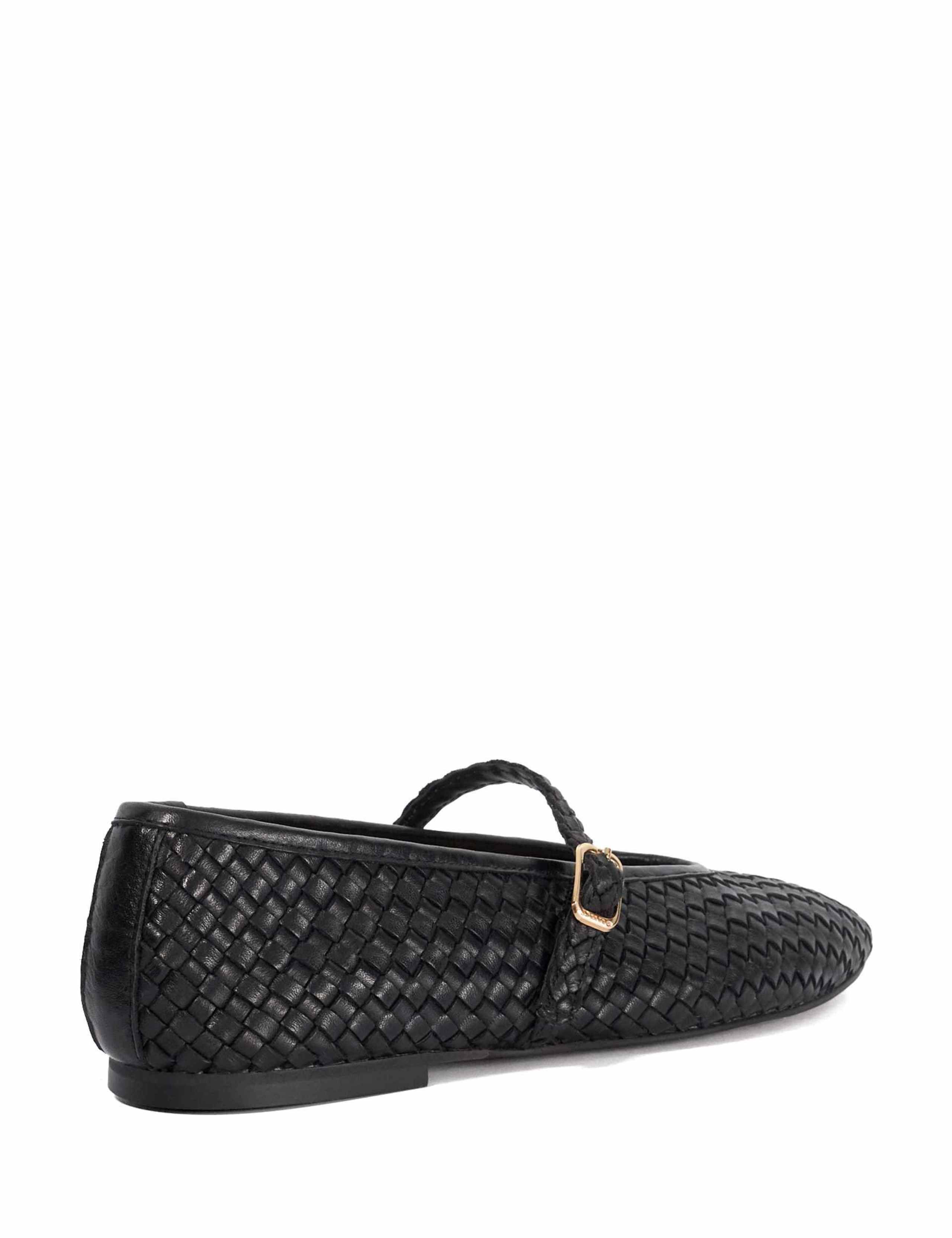 Headliner Leather Woven Flat Square Toe Mary Jane Ballet Pump 4 of 6