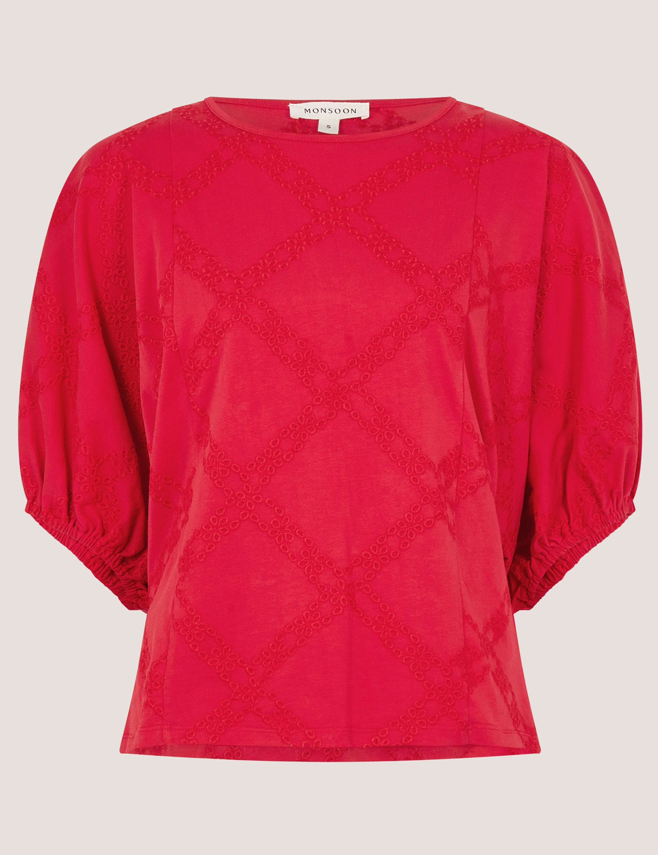 Pure Cotton Embroidered Puff Sleeve Blouse 2 of 4