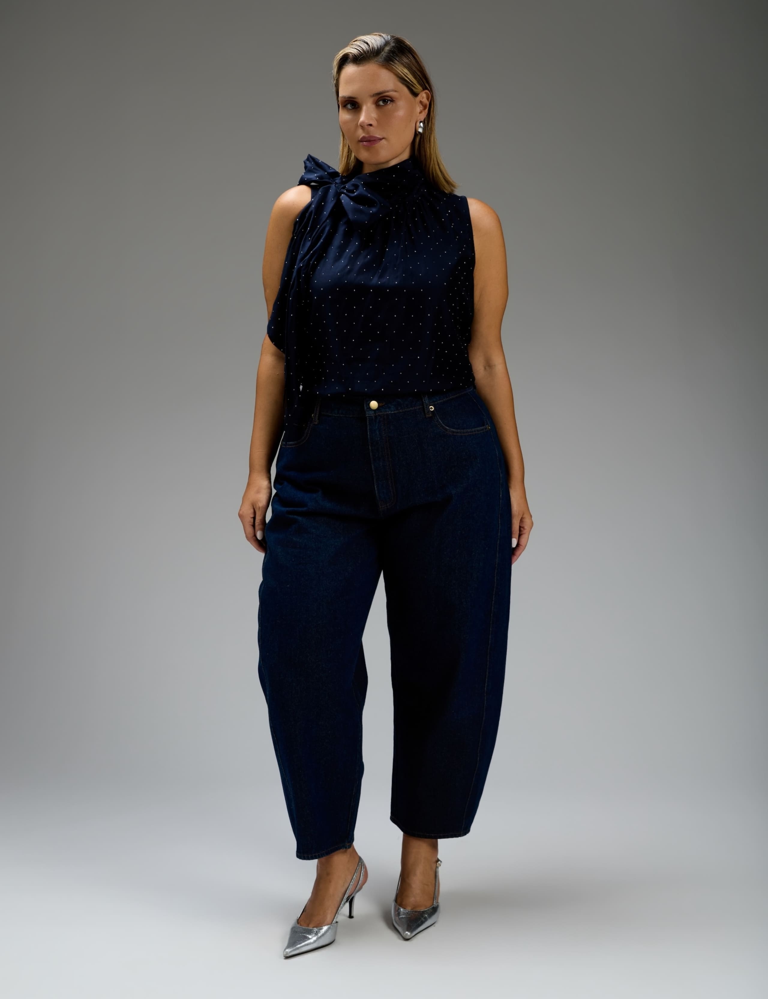 Embellished Tie Neck Sleeveless Blouse 2 of 6