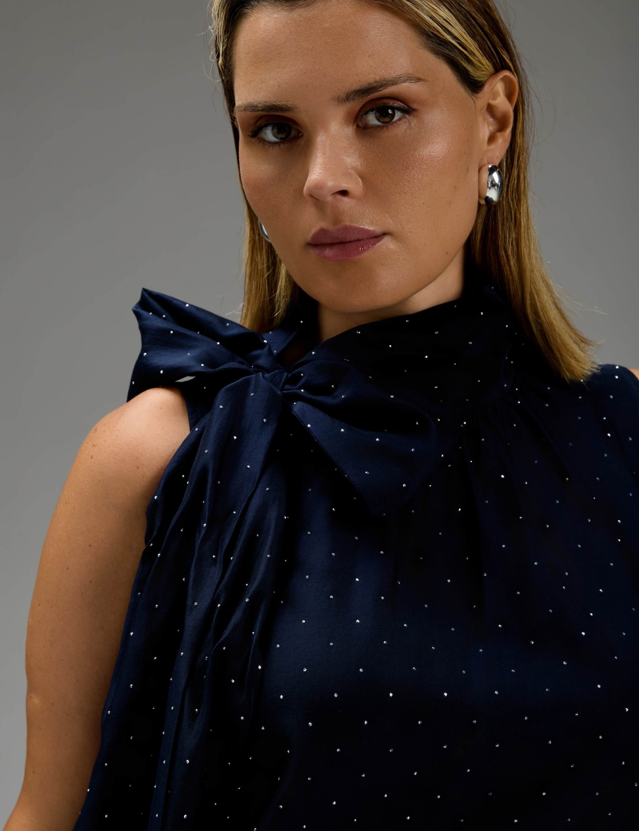 Embellished Tie Neck Sleeveless Blouse 6 of 6