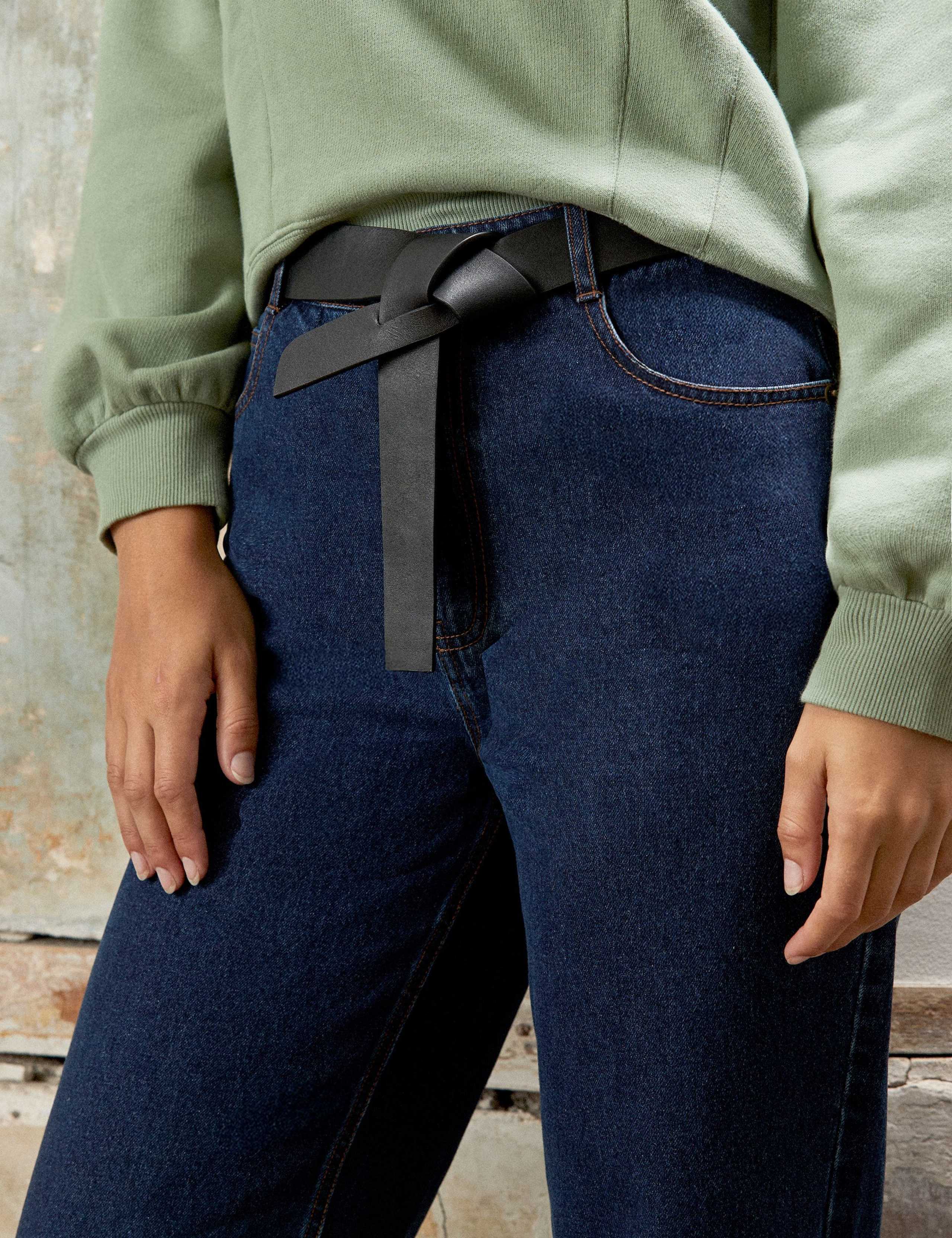 High Waisted Wide Leg Turn Up Jeans 4 of 6