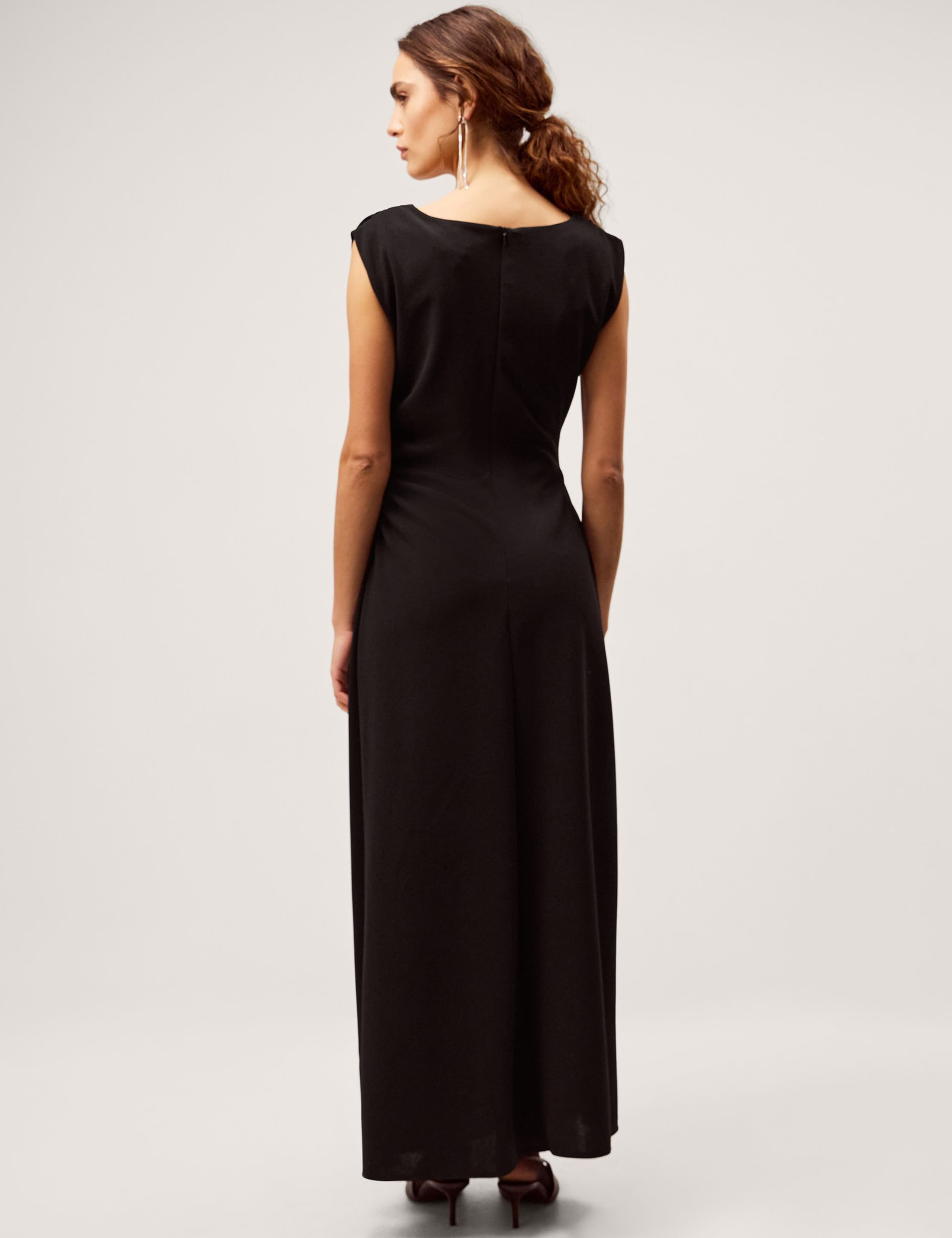 Jersey Satin Panel Maxi Column Dress 3 of 5