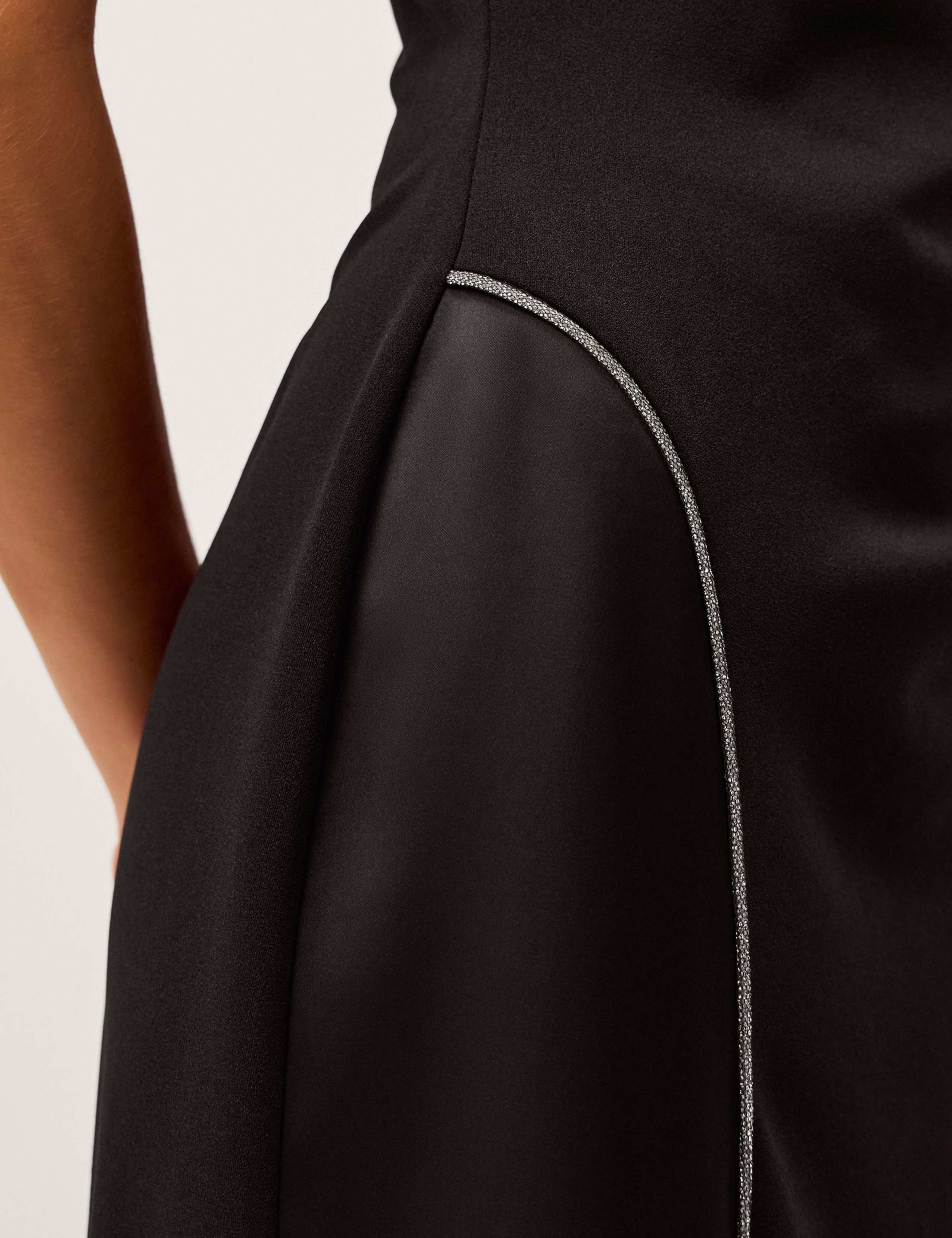 Jersey Satin Panel Maxi Column Dress 5 of 5