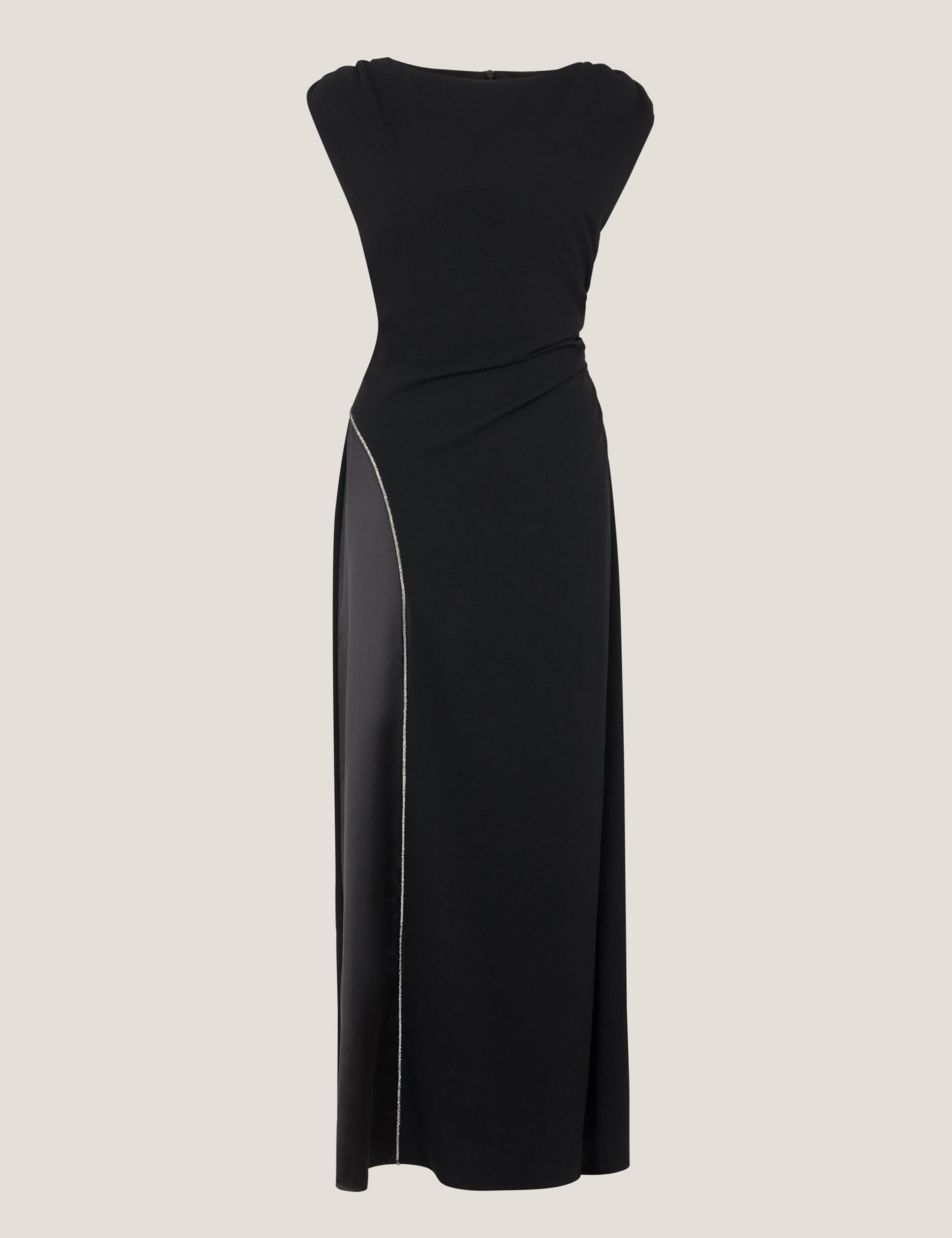 Jersey Satin Panel Maxi Column Dress 2 of 5
