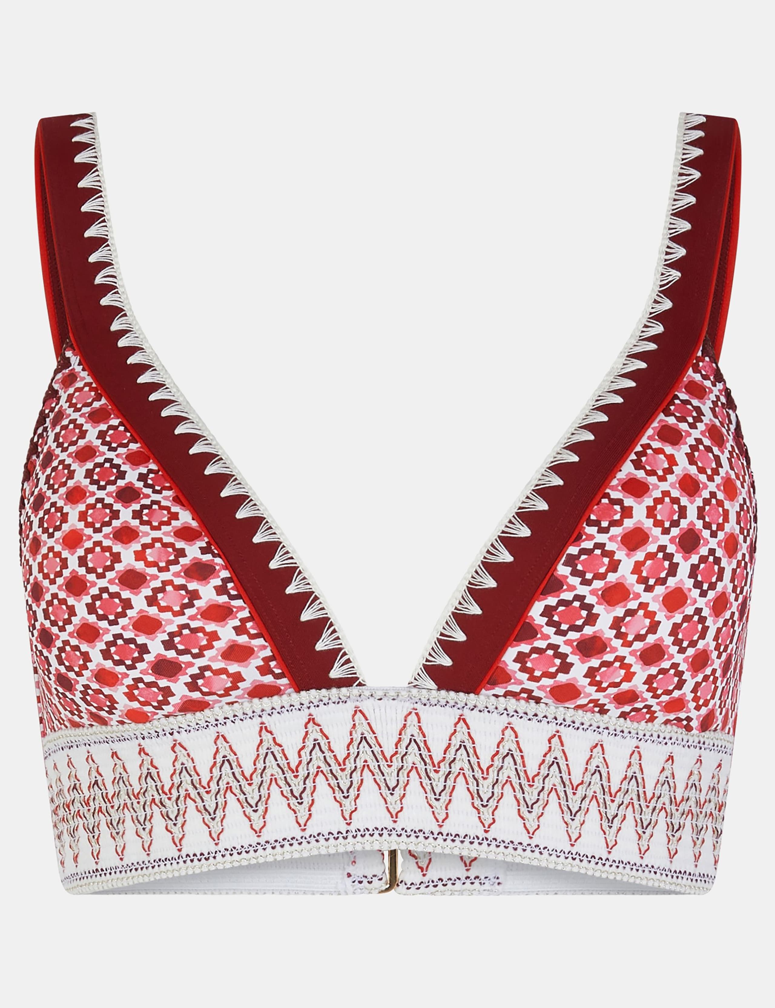 Tile Print Padded Plunge Bikini Top 2 of 4