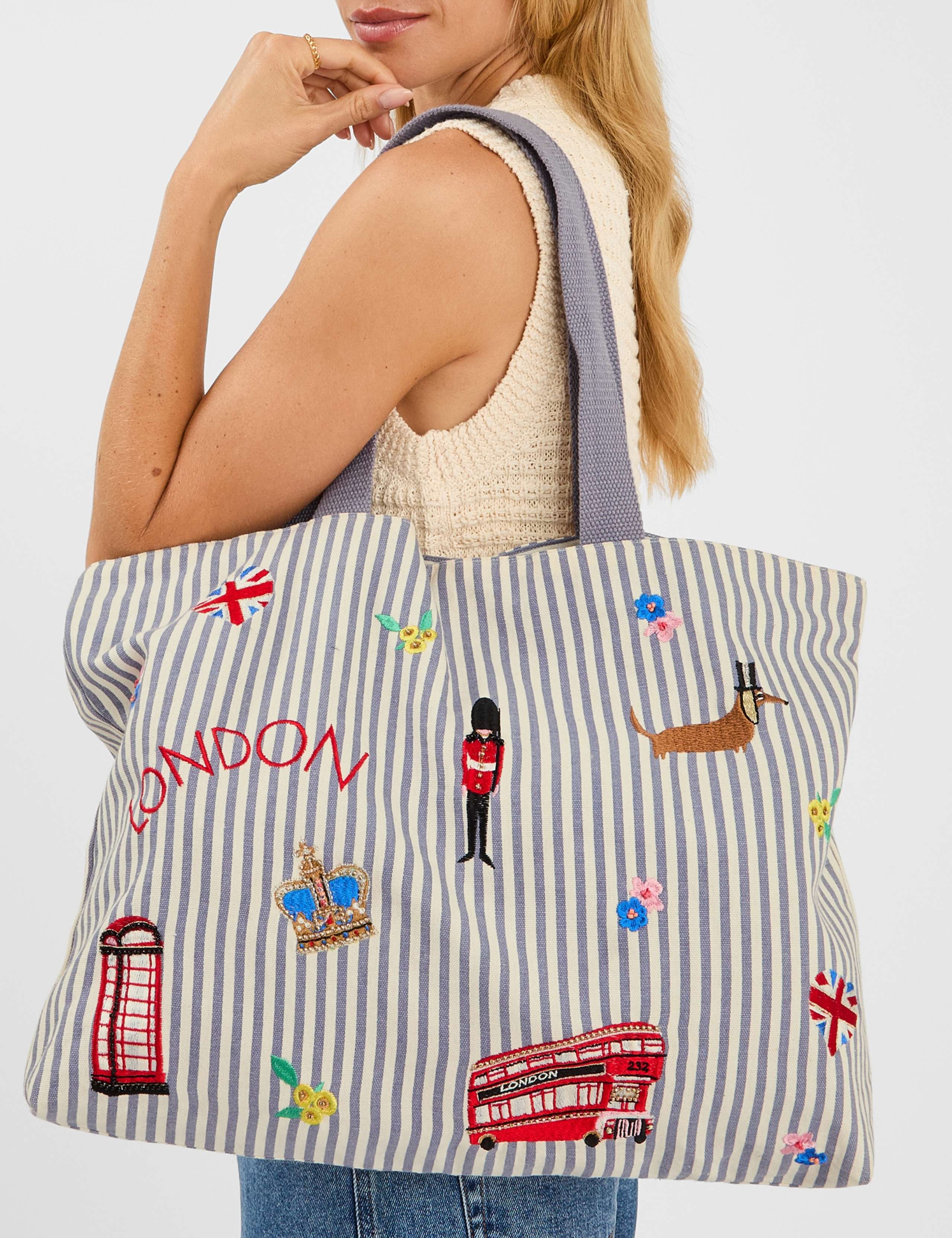 Pure Cotton Striped Shopper 3 of 5