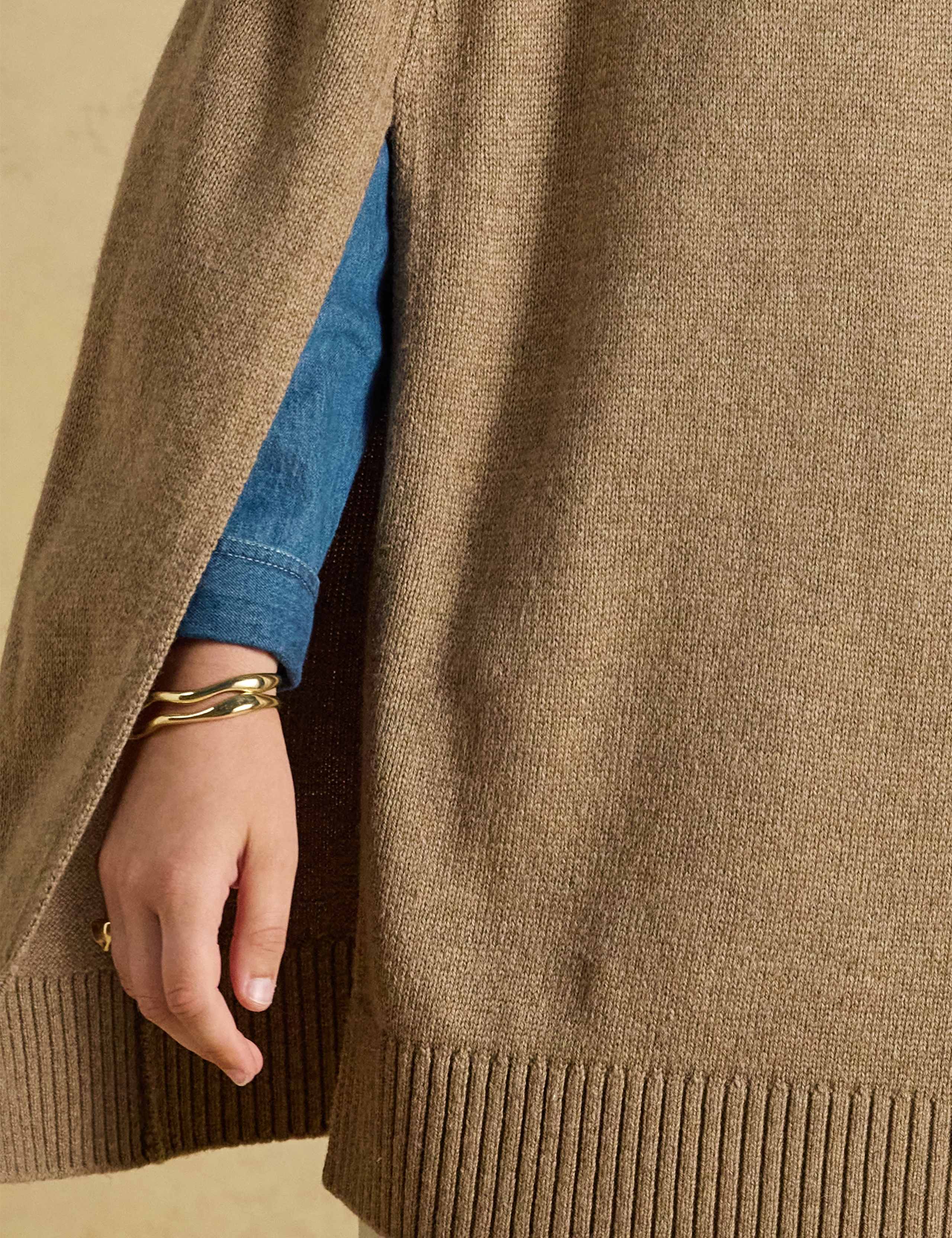Textured High Neck Knitted Cape 7 of 7
