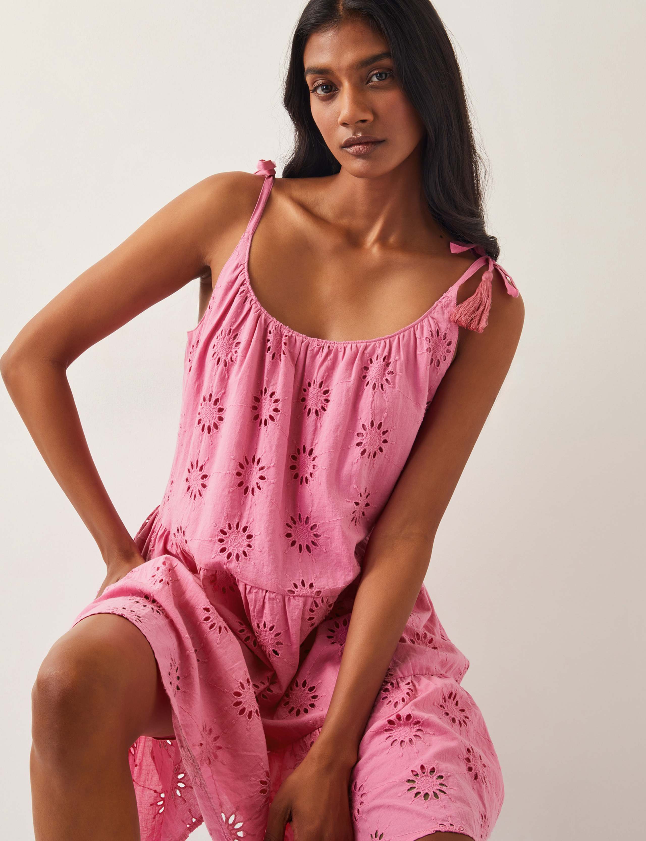 Pure Cotton Broderie Skater Dress 3 of 4