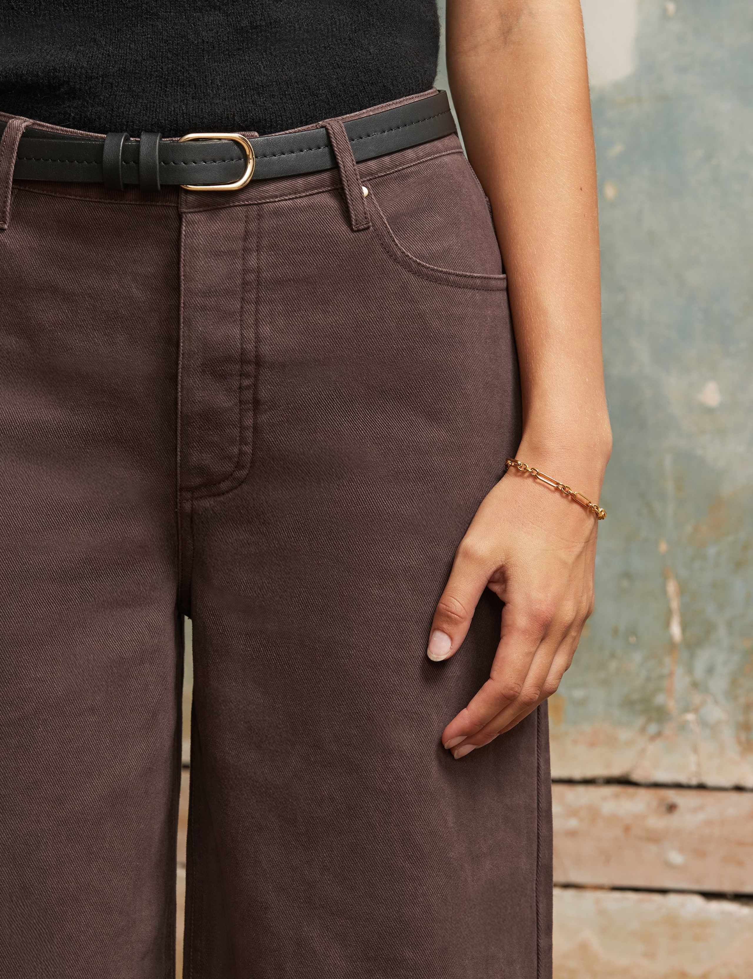 Chocolate High-Rise Wide-Leg Jeans 4 of 4