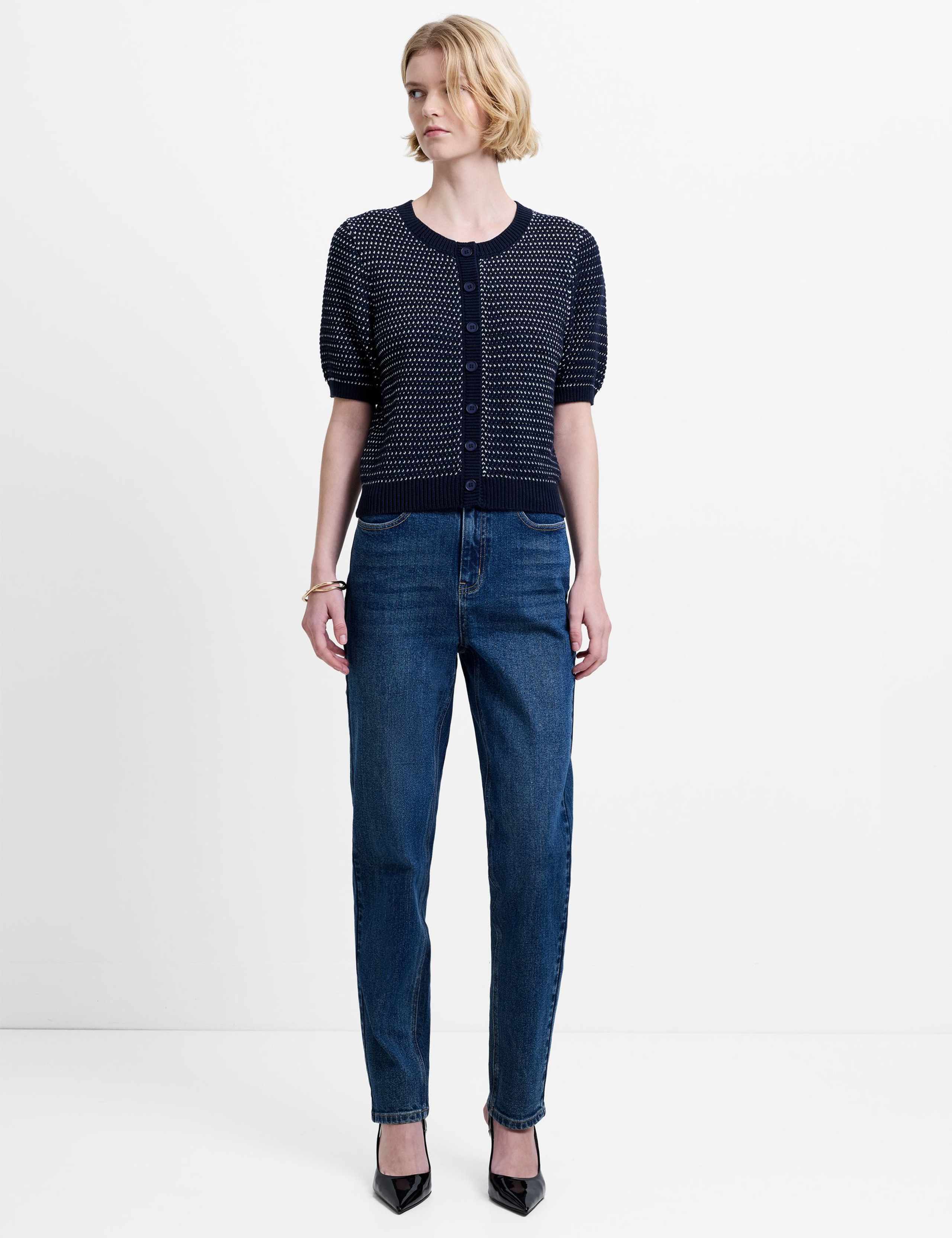 Cotton Rich Textured Cardigan 5 of 6