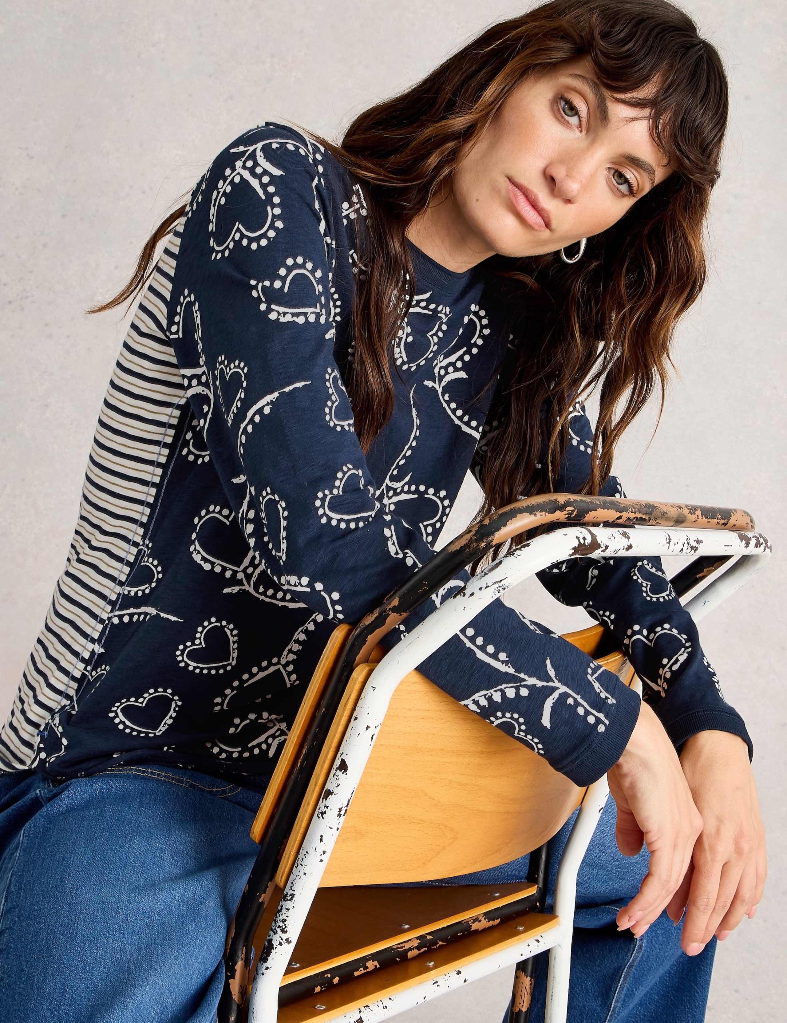Pure Cotton Printed Crew Neck Top 5 of 6