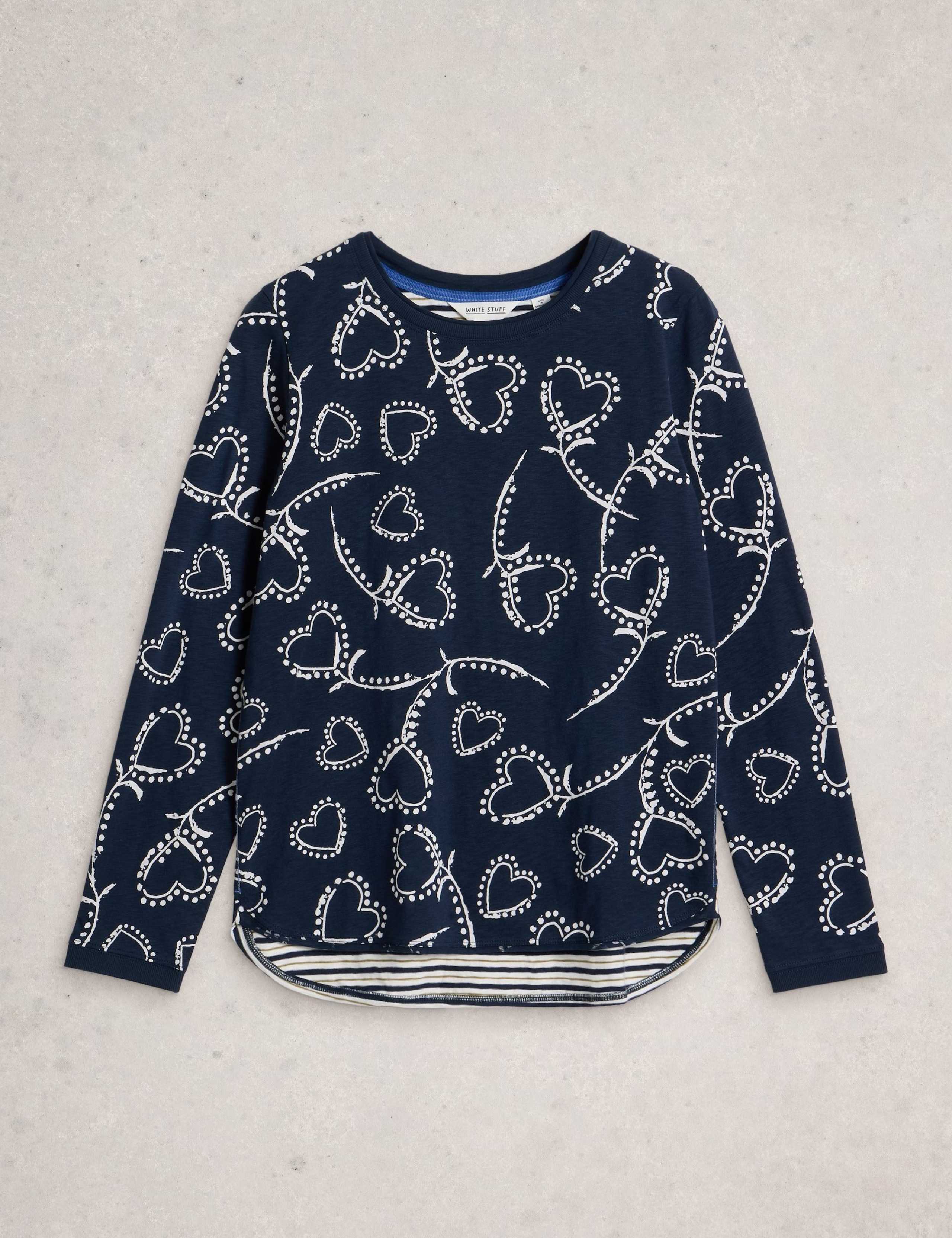 Pure Cotton Leaf Print Top 2 of 6